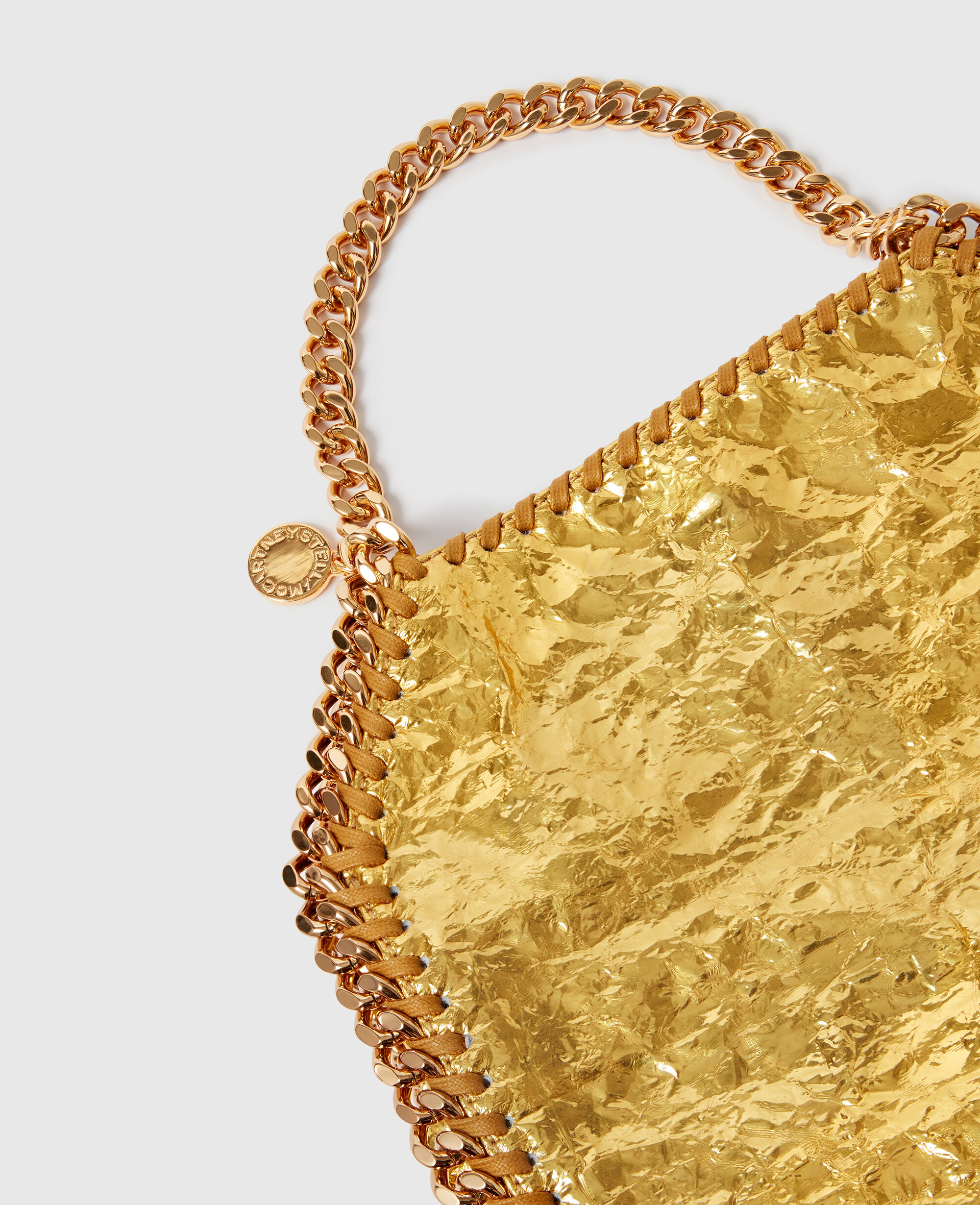 好きに Gold Women Crinkled Bag Tote Mini Falabella Metallic トートバッグ