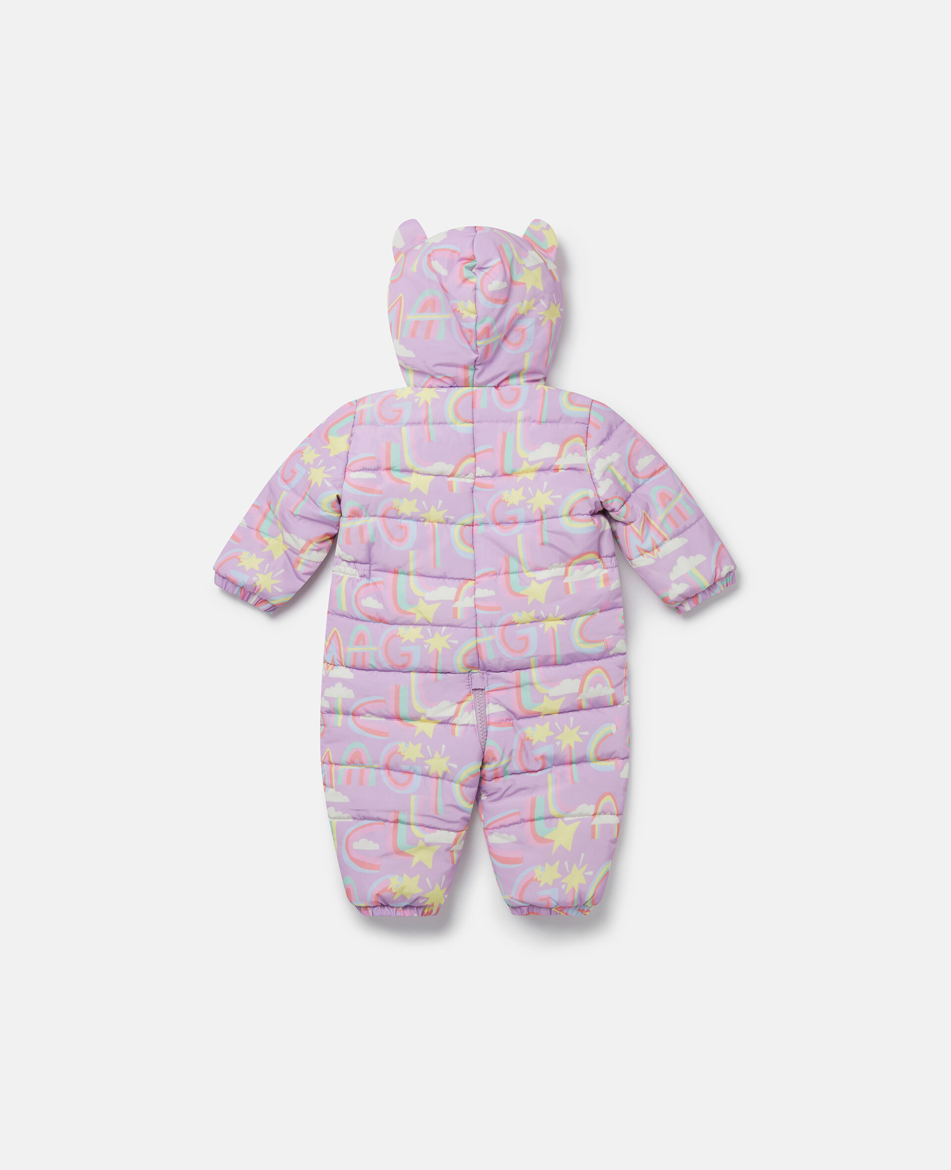 Rainbow Magic Print Hooded Pramsuit-Multicolour-large image number 2