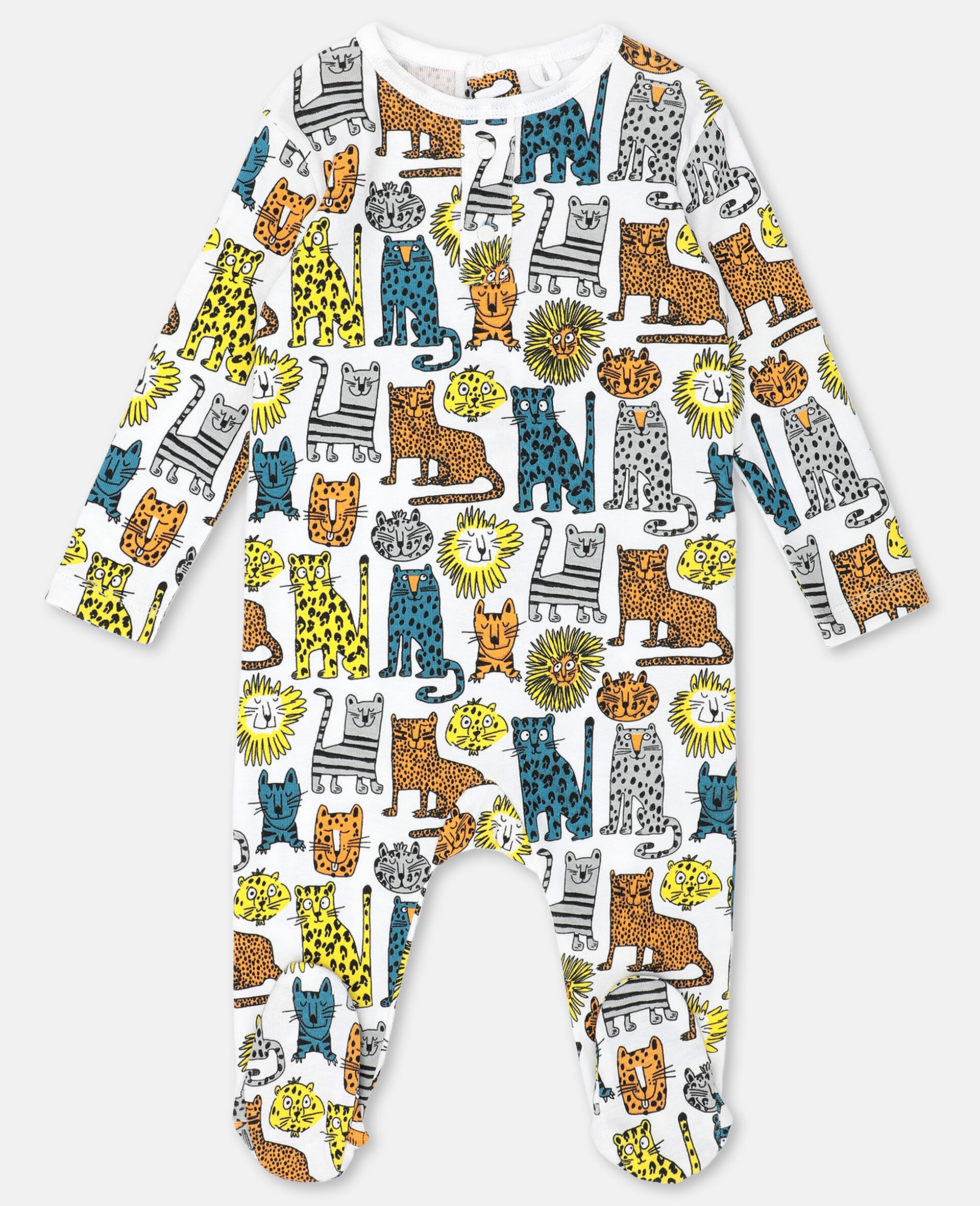 Baby-Set aus geripptem Jersey mit Wildkatzen-Print -Bunt-large image number 3