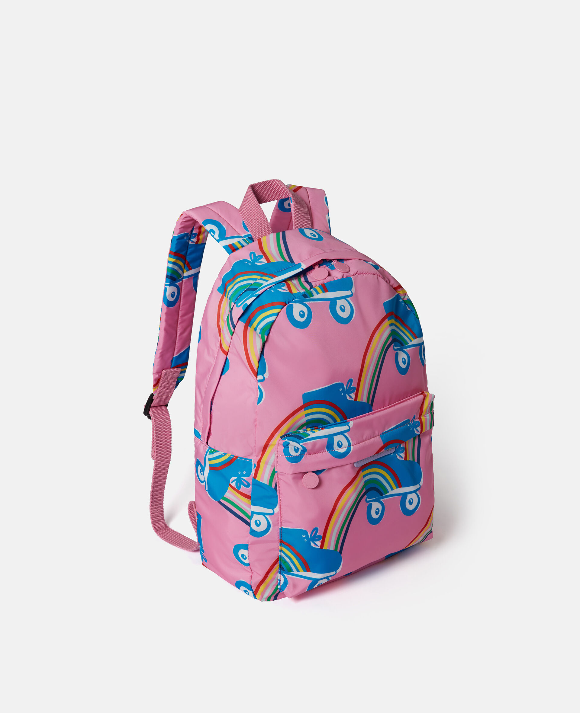 Rollerskate Rainbow Print Backpack-Pink-large Rollerskate Rainbow Print Backpack-Pink-large image number 1