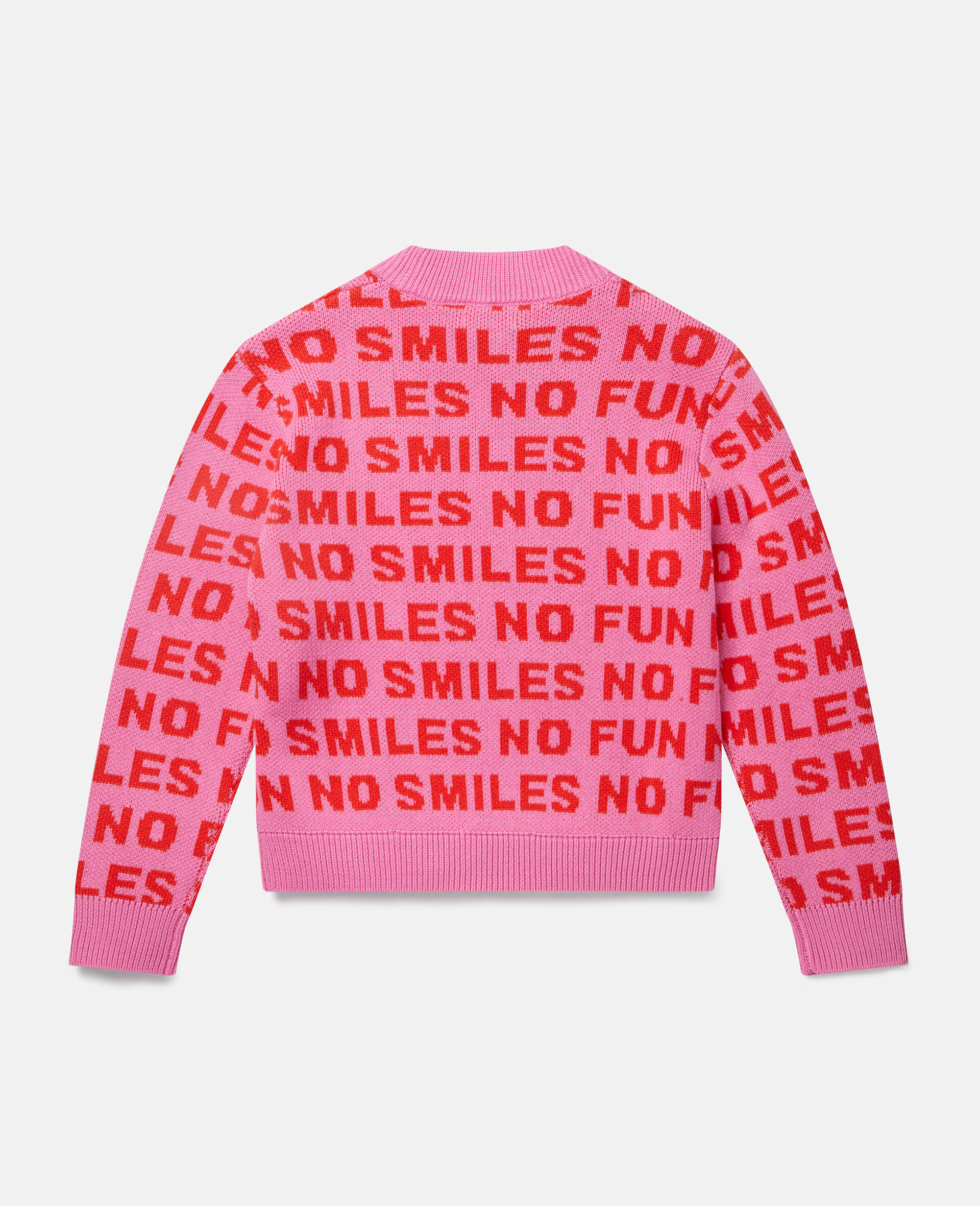 No Smiles No Fun Knit Intarsia Jumper-Pink-large image number 2