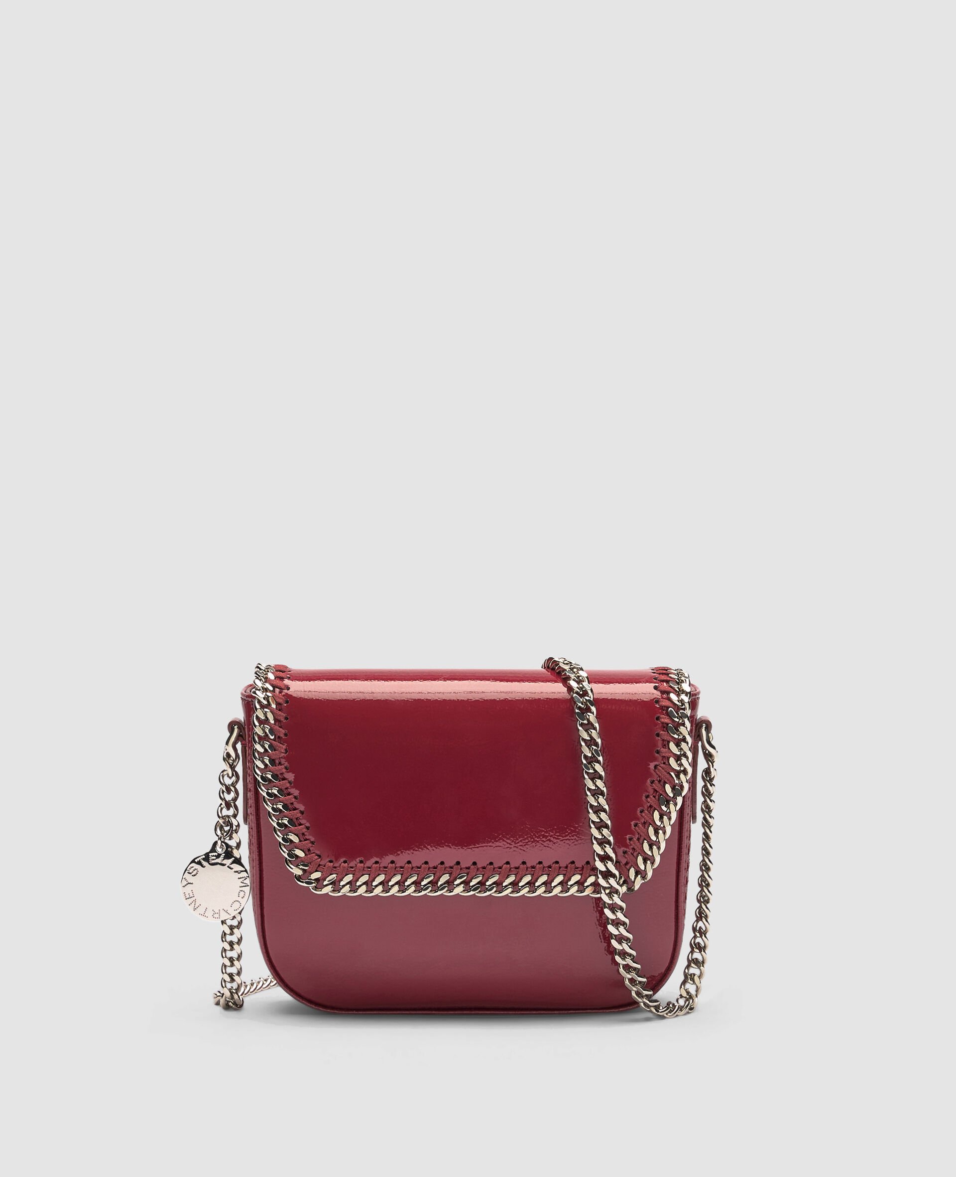 Falabella Patent Flap Crossbody Bag-Burgundy-medium