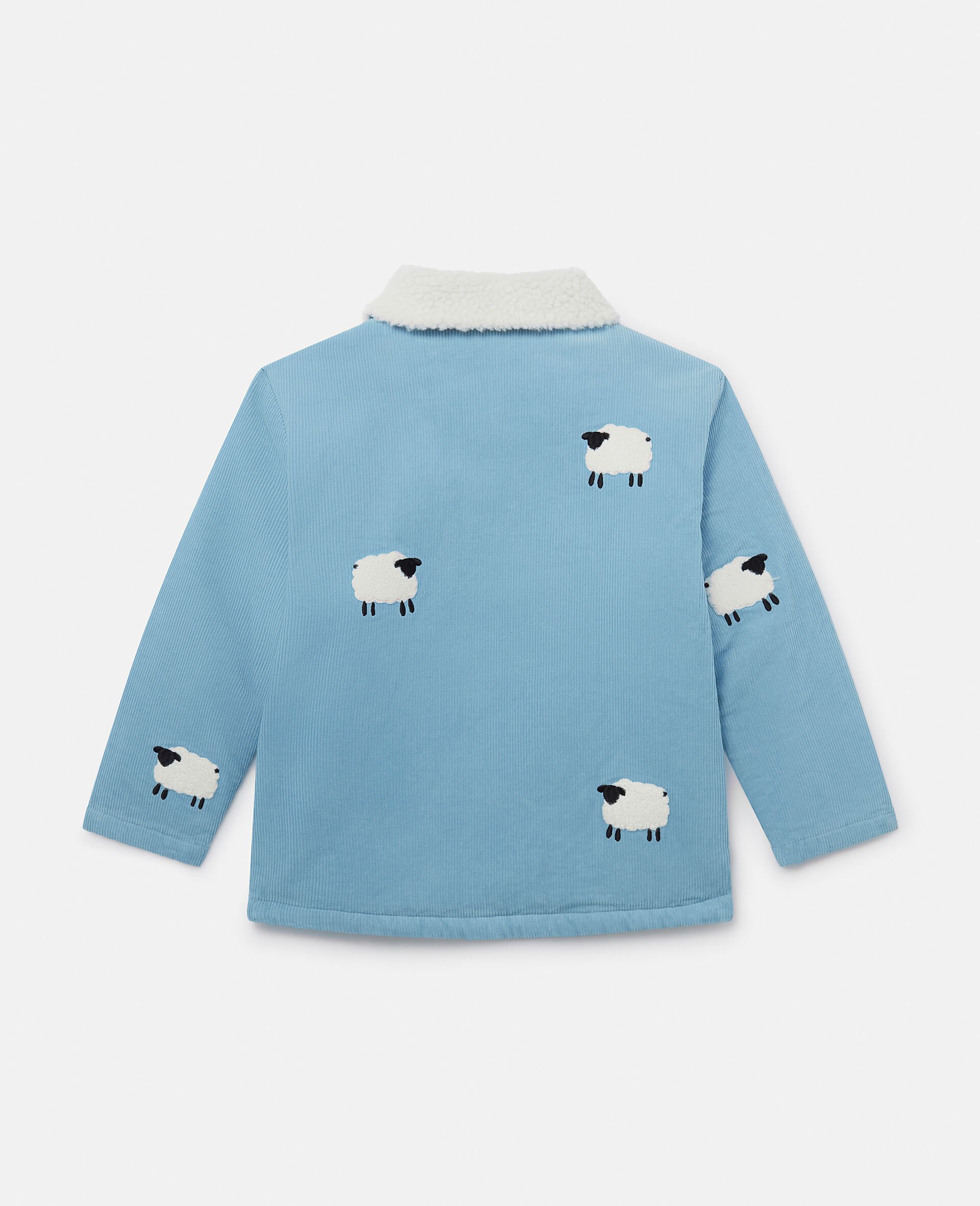 Sheep Pattern Denim Jacket-Blue-large Sheep Pattern Denim Jacket-Blue-large image number 2