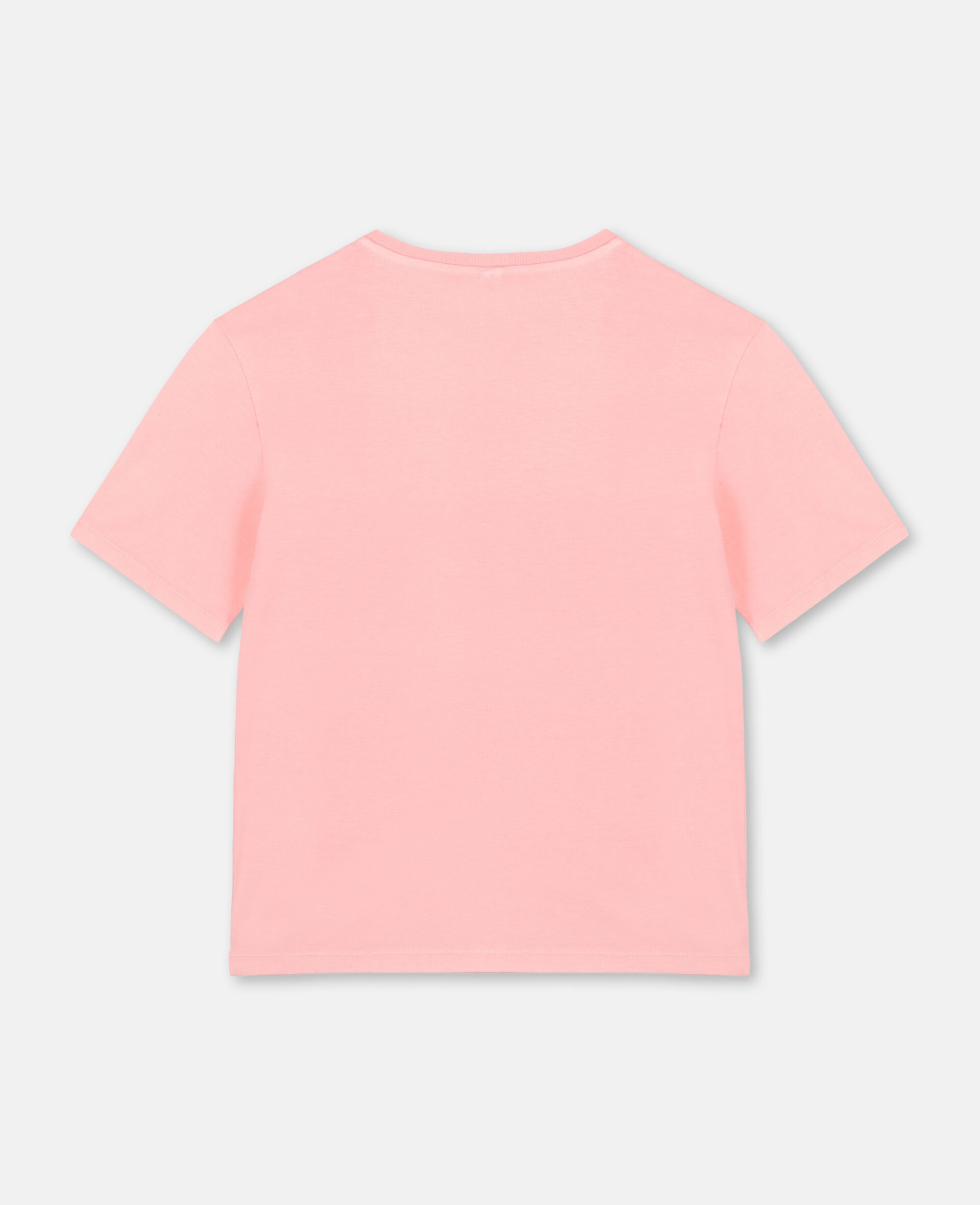 T-shirt oversize en coton avec logo et motif palmier-Rose-large image number 3