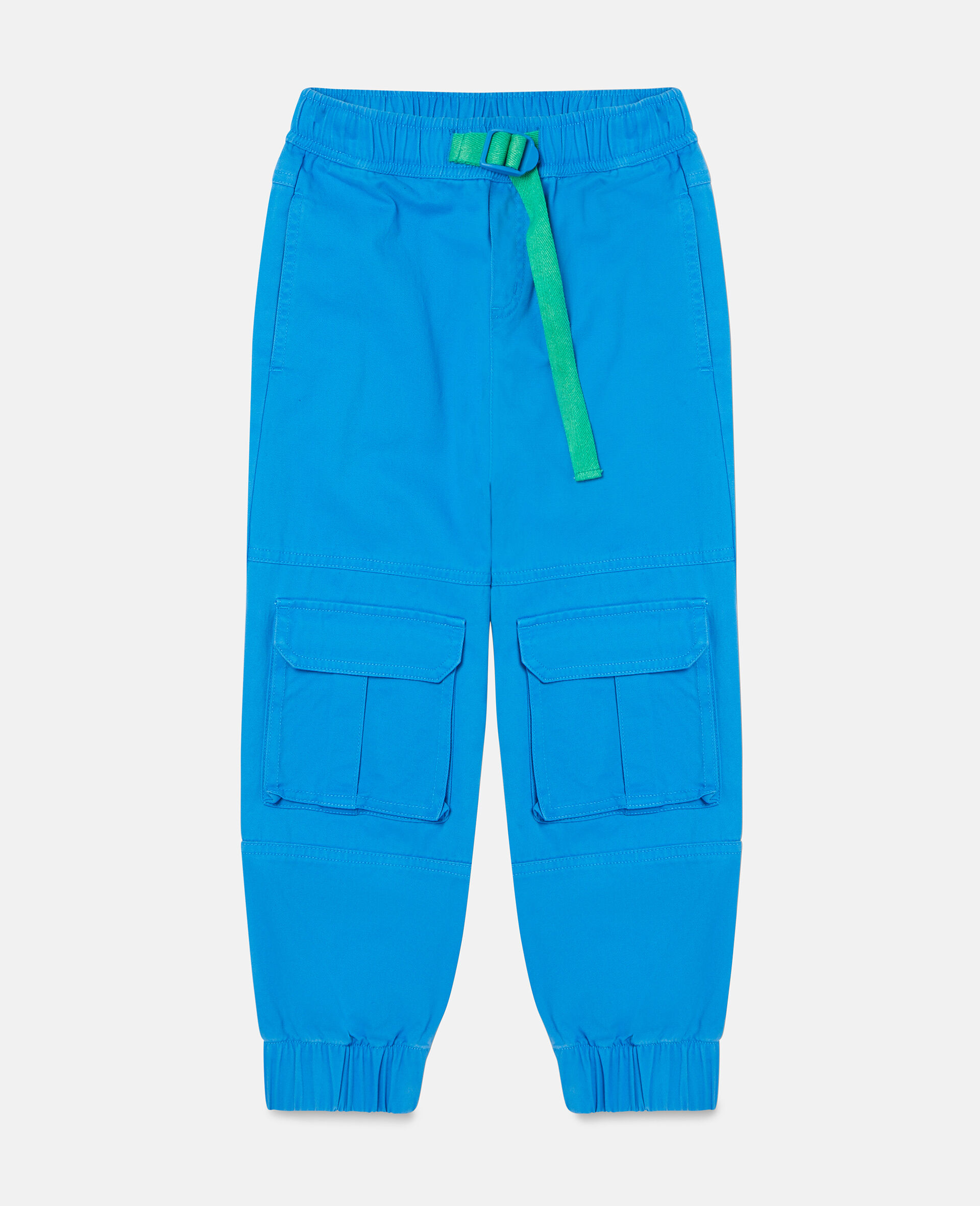 Cotton Twill Cargo Trousers-Blue-large image number 0