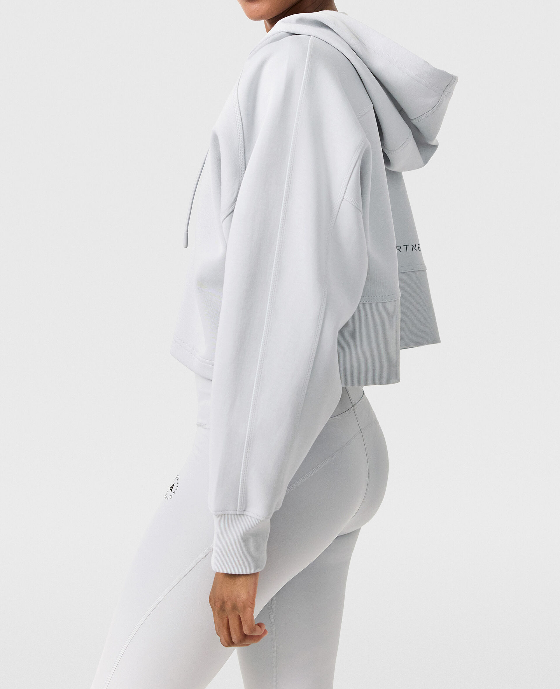 Logo Cropped Hoodie-Grey-large image number 2