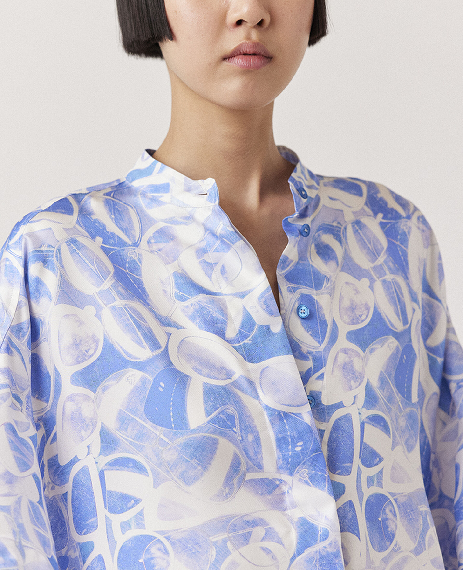 Sunglasses Print High Neck Top-Blue-large image number 3