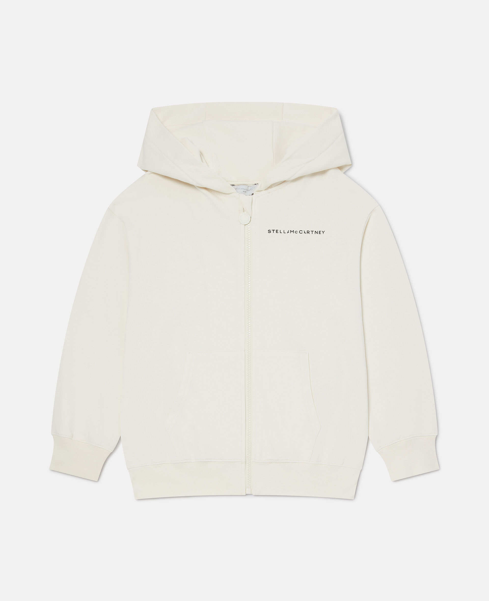 Logo Full-Zip Hoodie-Cream-large image number 0