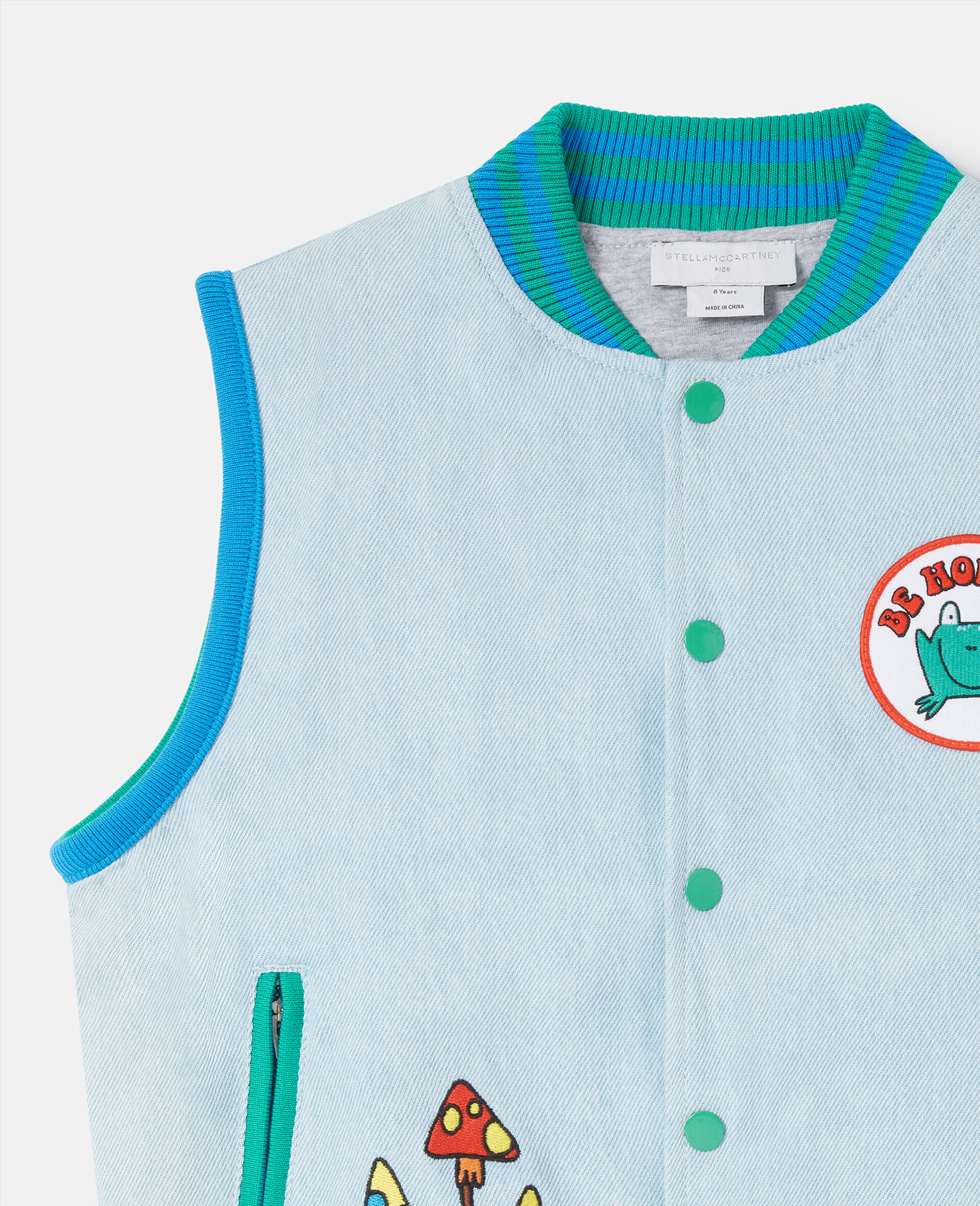 Woodland Friends Sleeveless Jacket-Blue-large image number 1