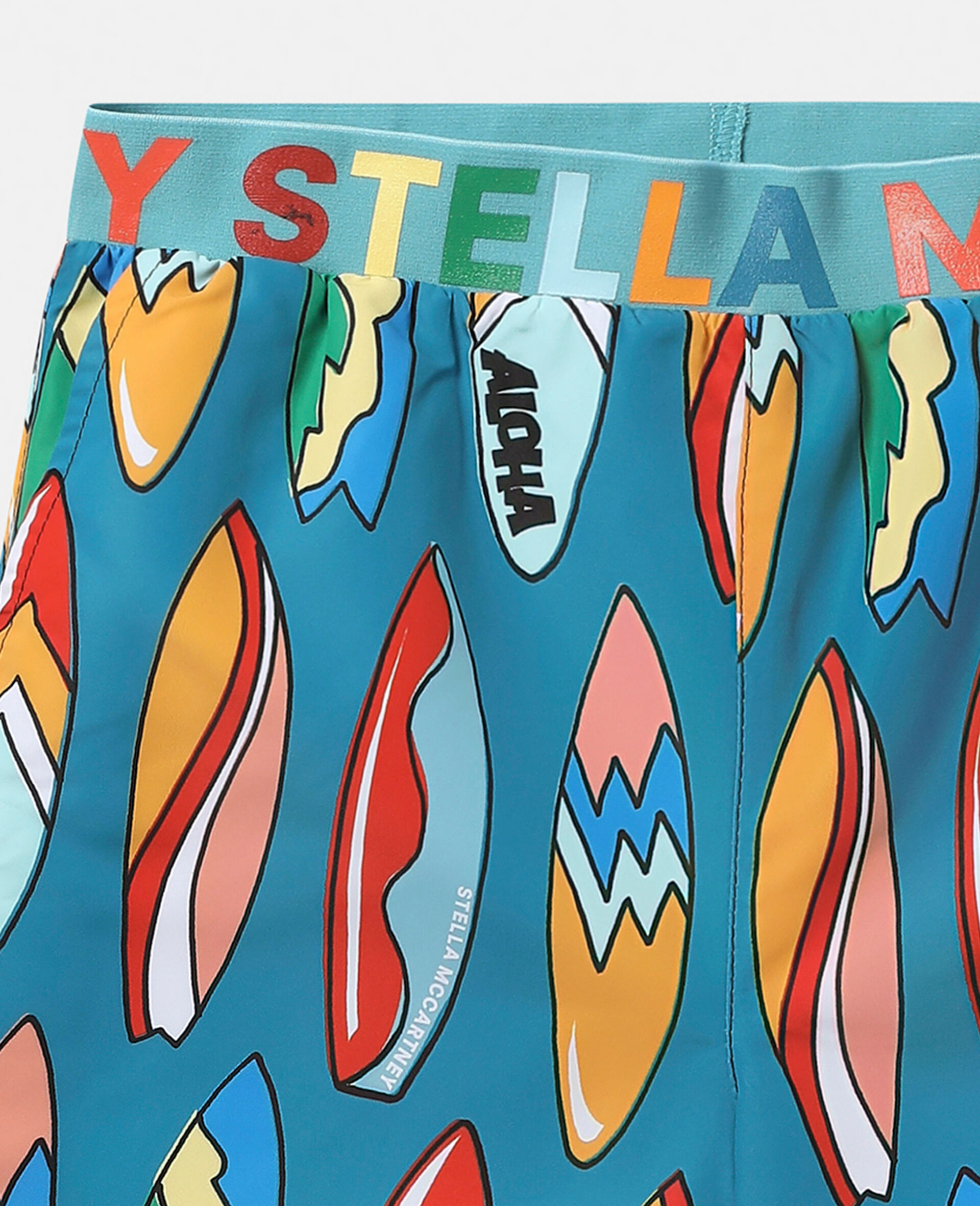 Surfboard Print Swimming Trunks-Multicolored-large image number 3