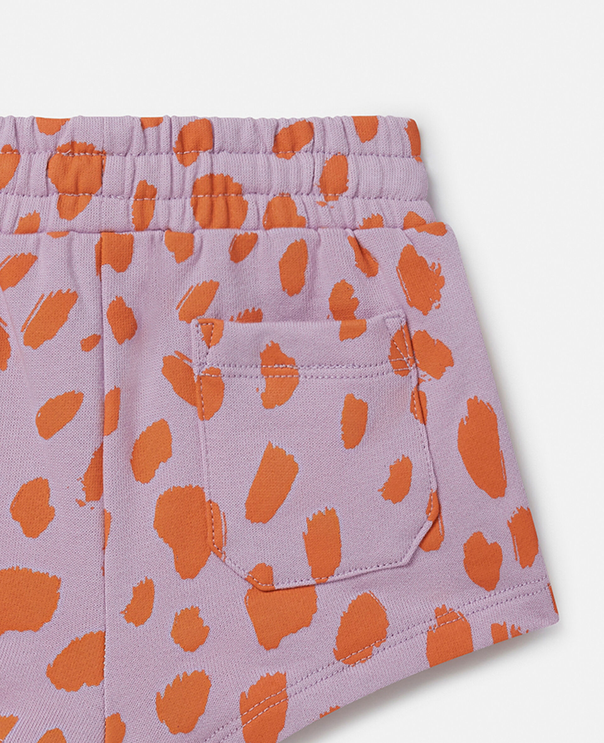 Neon Leopard Print Sweat Shorts-Red-large image number 3