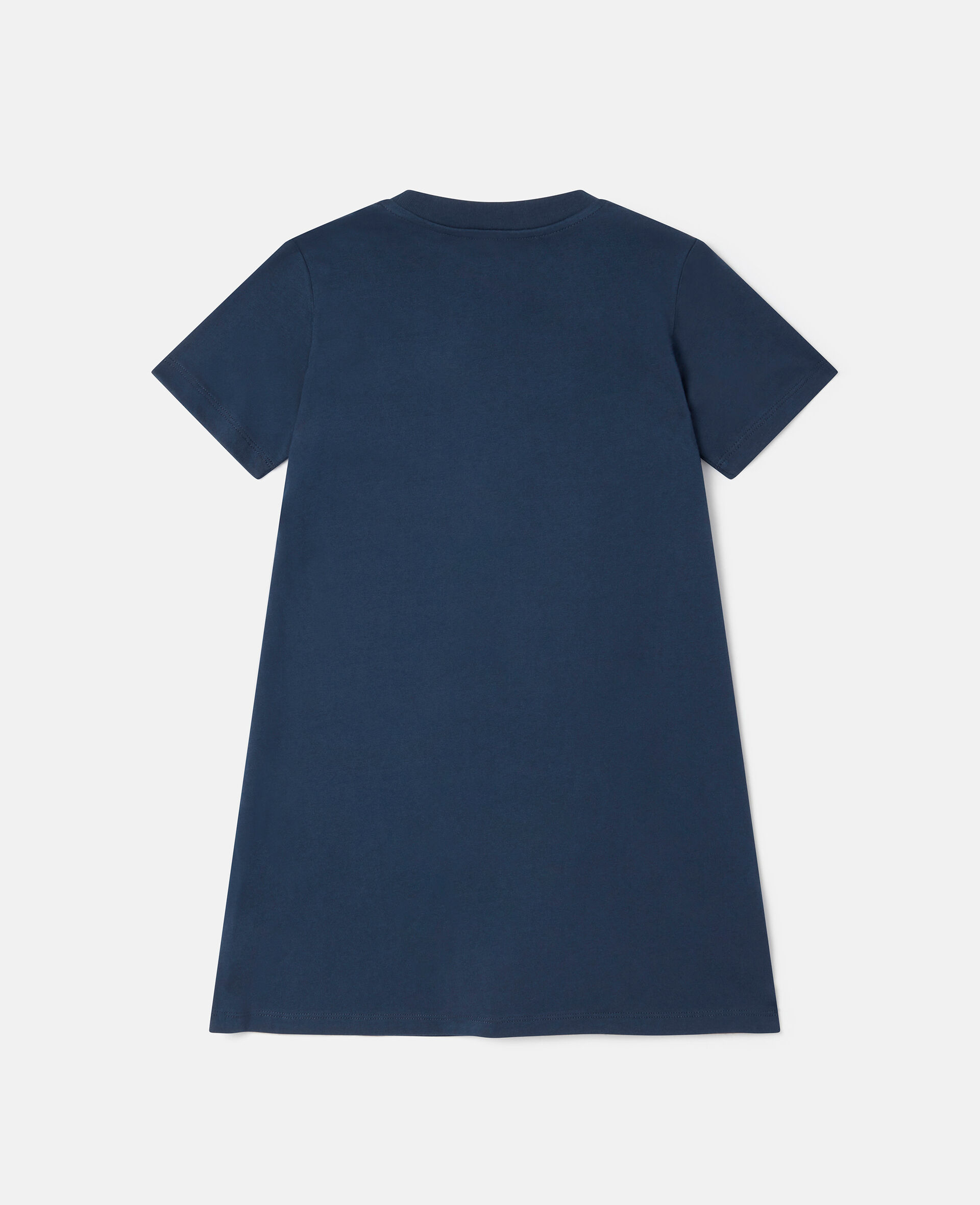 Abito Maglietta con Stella a Frange-Blu-large image number 1