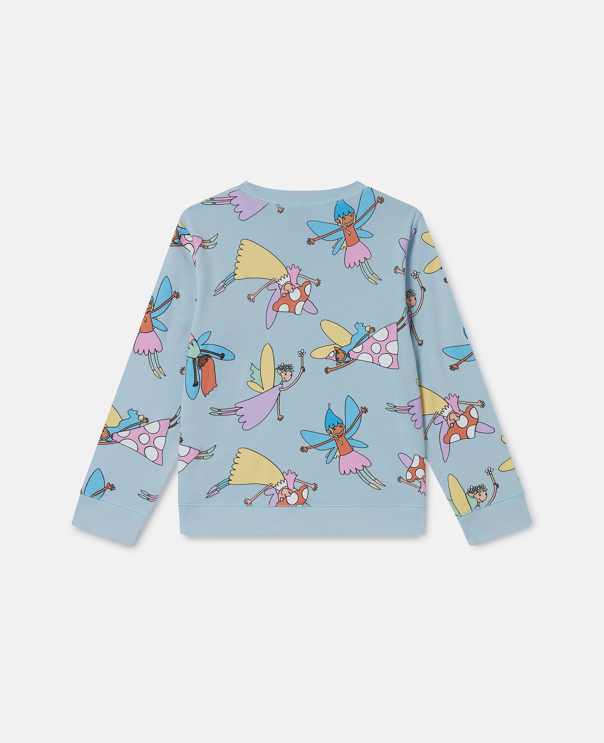 Fairies Print Crewneck Sweatshirt-Blue-large Fairies Print Crewneck Sweatshirt-Blue-large image number 2