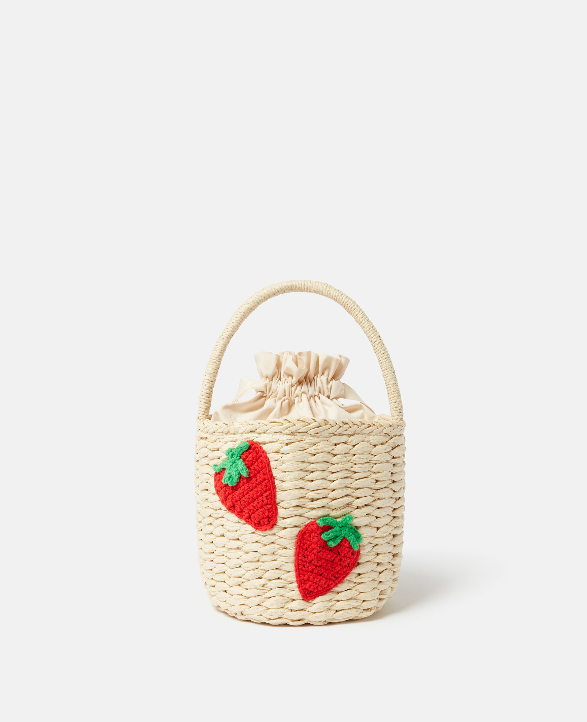 Strawberry Embroidered Straw Tote Bag-Beige-large Strawberry Embroidered Straw Tote Bag-Beige-large image number 2