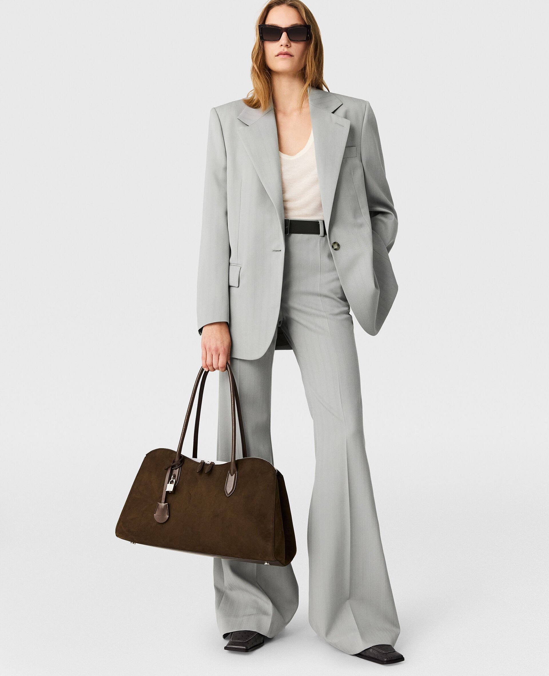 Single-Breasted Boyfriend Blazer-Green-large image number 4