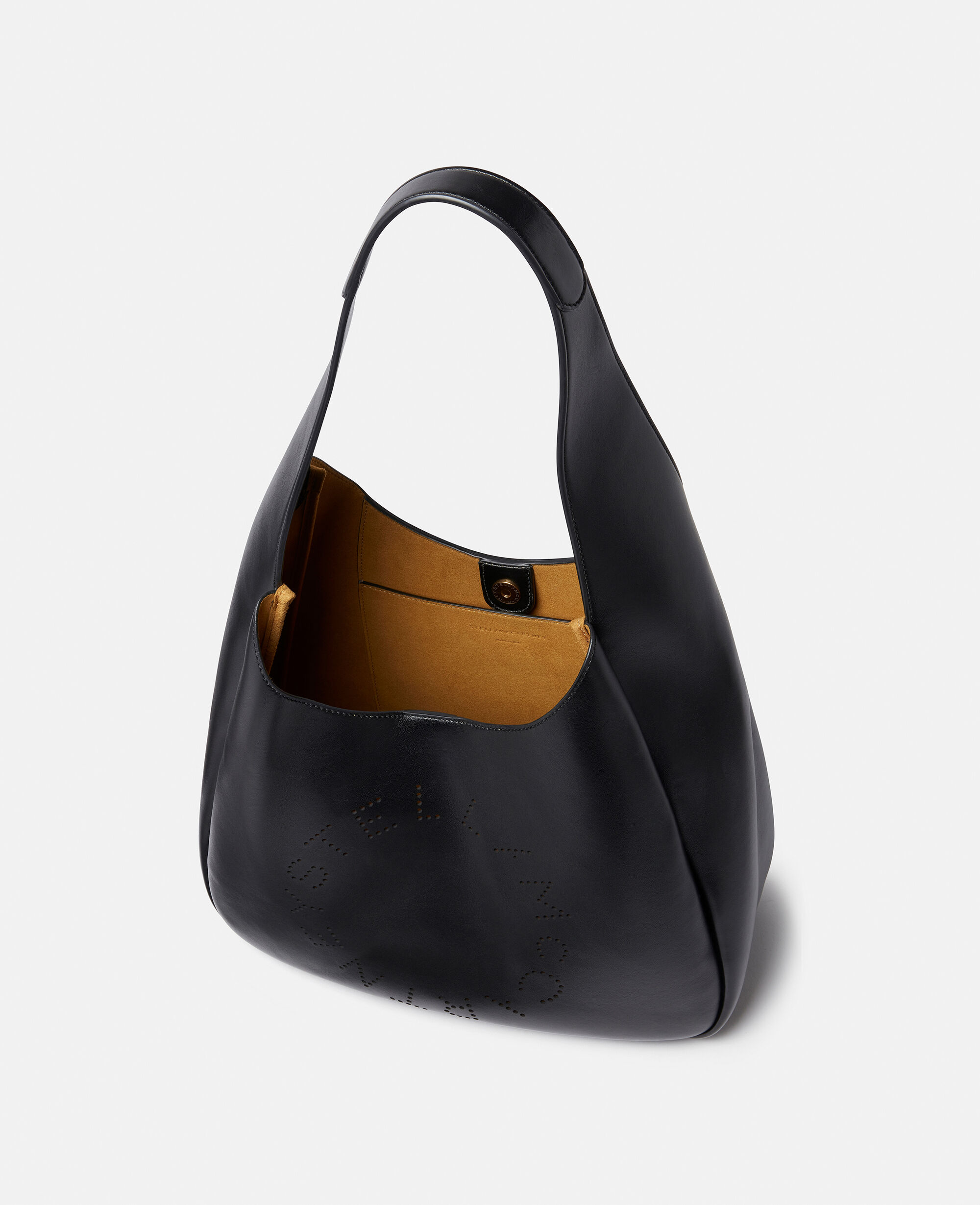 Women Pitch Black Logo Slouchy Hobo Tote Bag | Stella