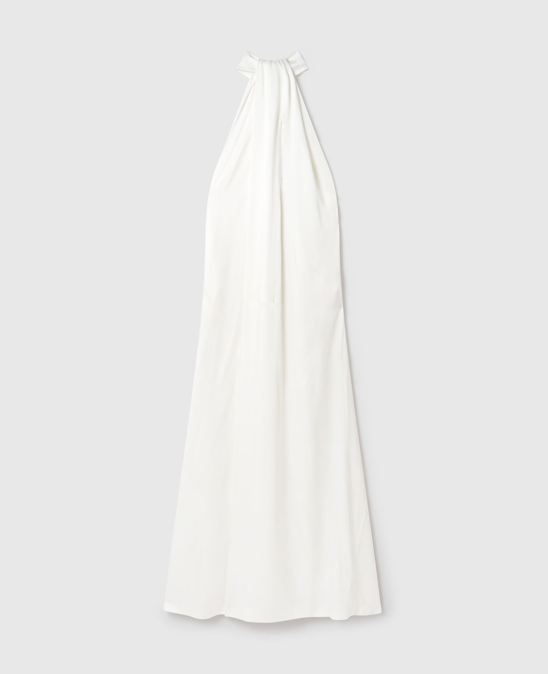 Halterneck Panel Maxi Dress-White-large image number 0