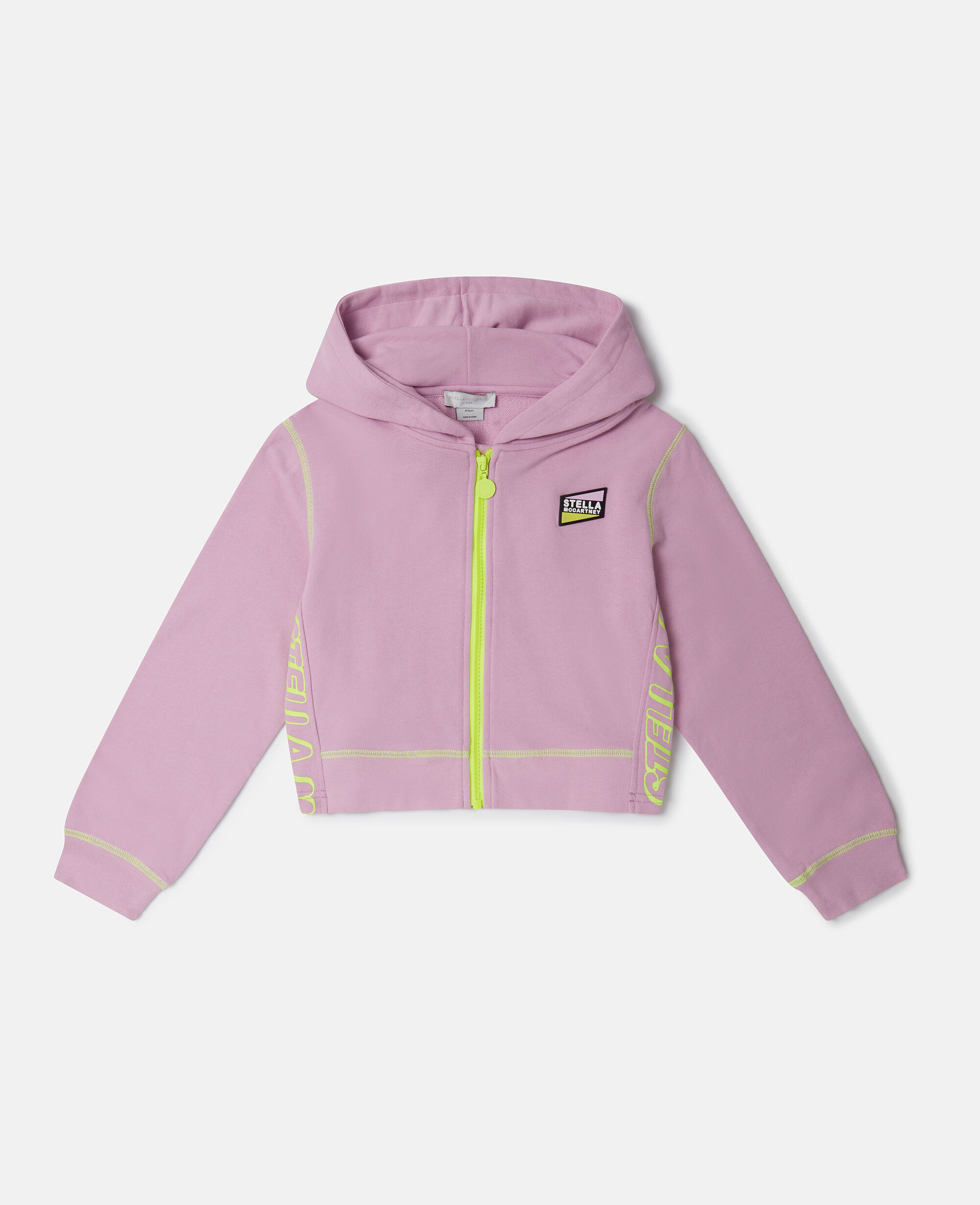 Women Lilac SMC Neon Trim Zip Hoodie | Stella McCartney US