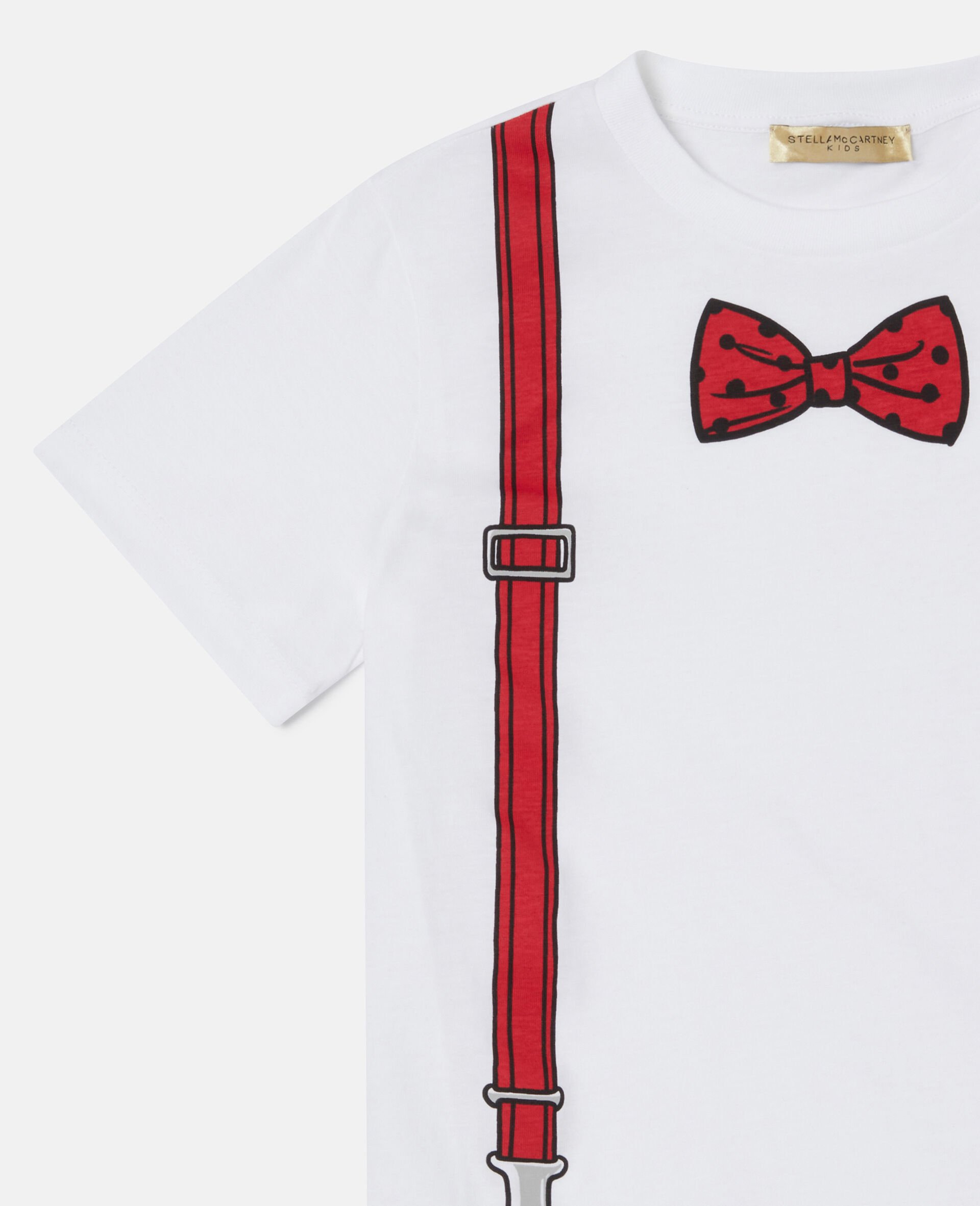 Bow Tie and Suspender Print T-Shirt-White-large Bow Tie and Suspender Print T-Shirt-White-large image number 1