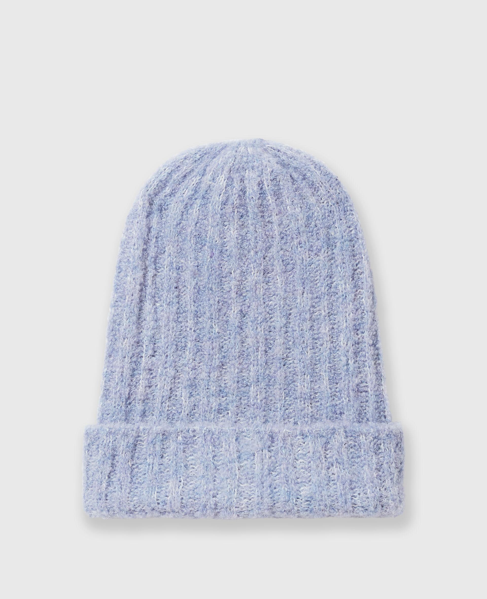 Bonnet raye avec logo-Bleu-large image number 0