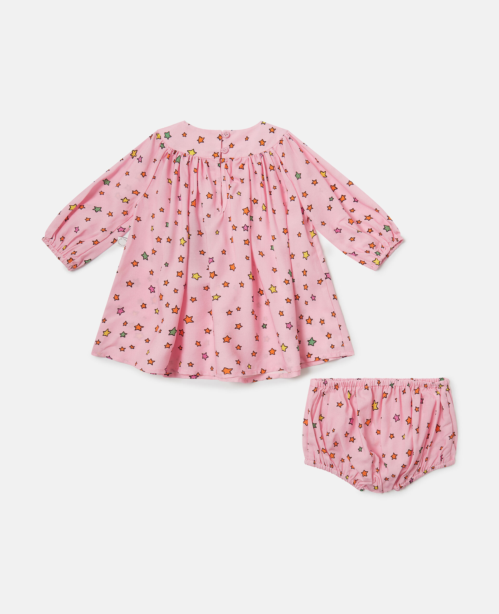 Star Print Long-Sleeve Dress-Pink-large image number 2