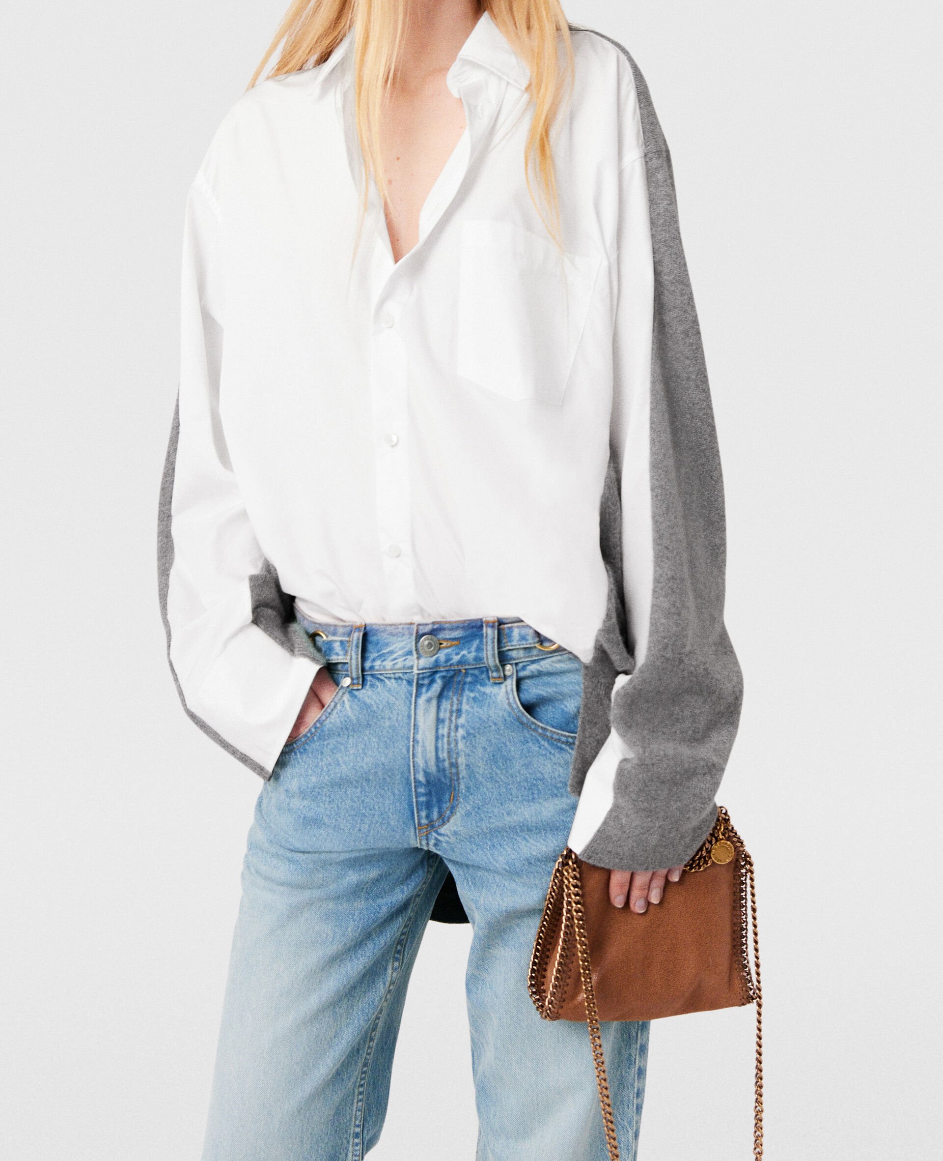 シャツディテール ロングスリーブセーター-グレー-large image number 3