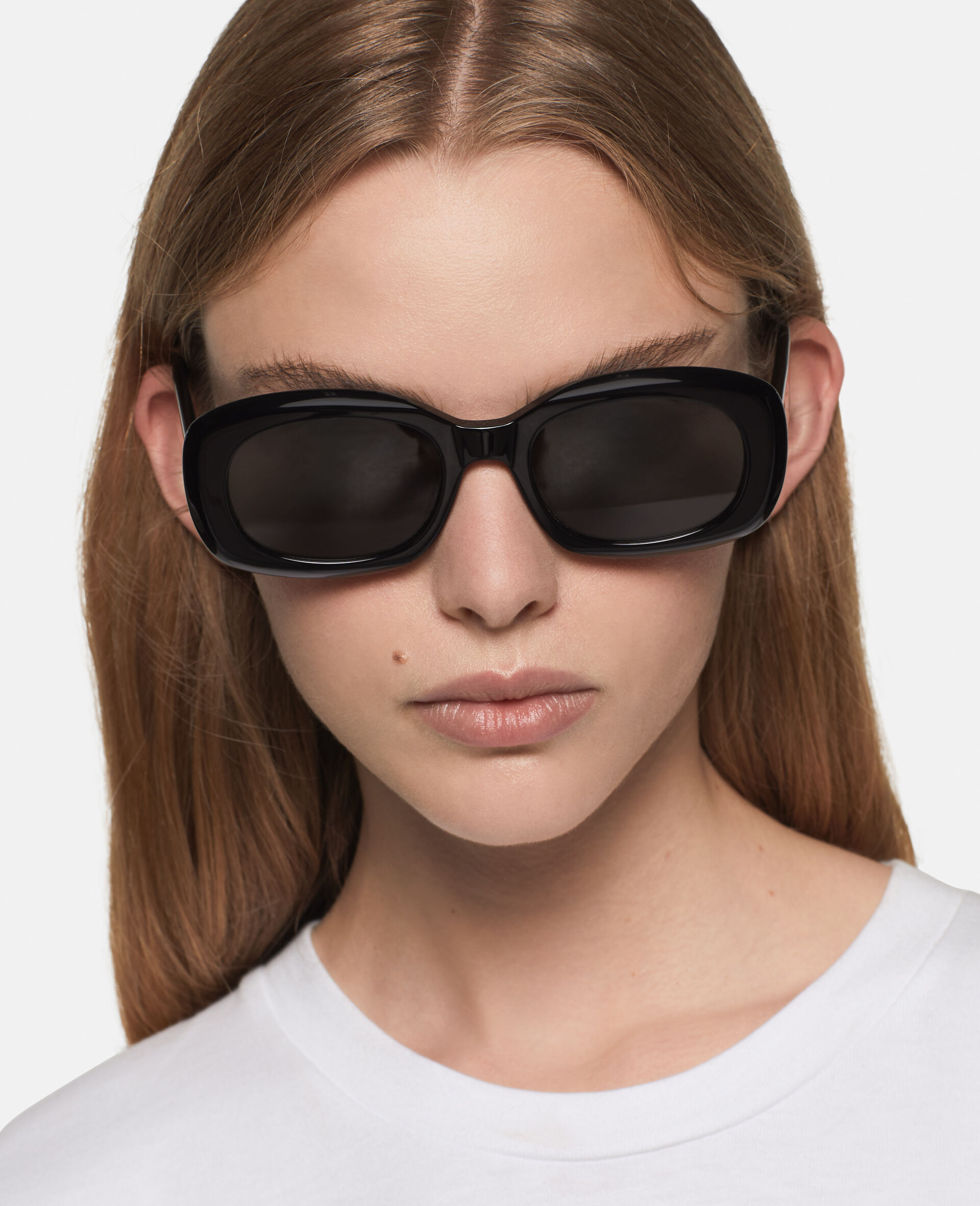 Chunky Oval Sunglasses-Black-medium