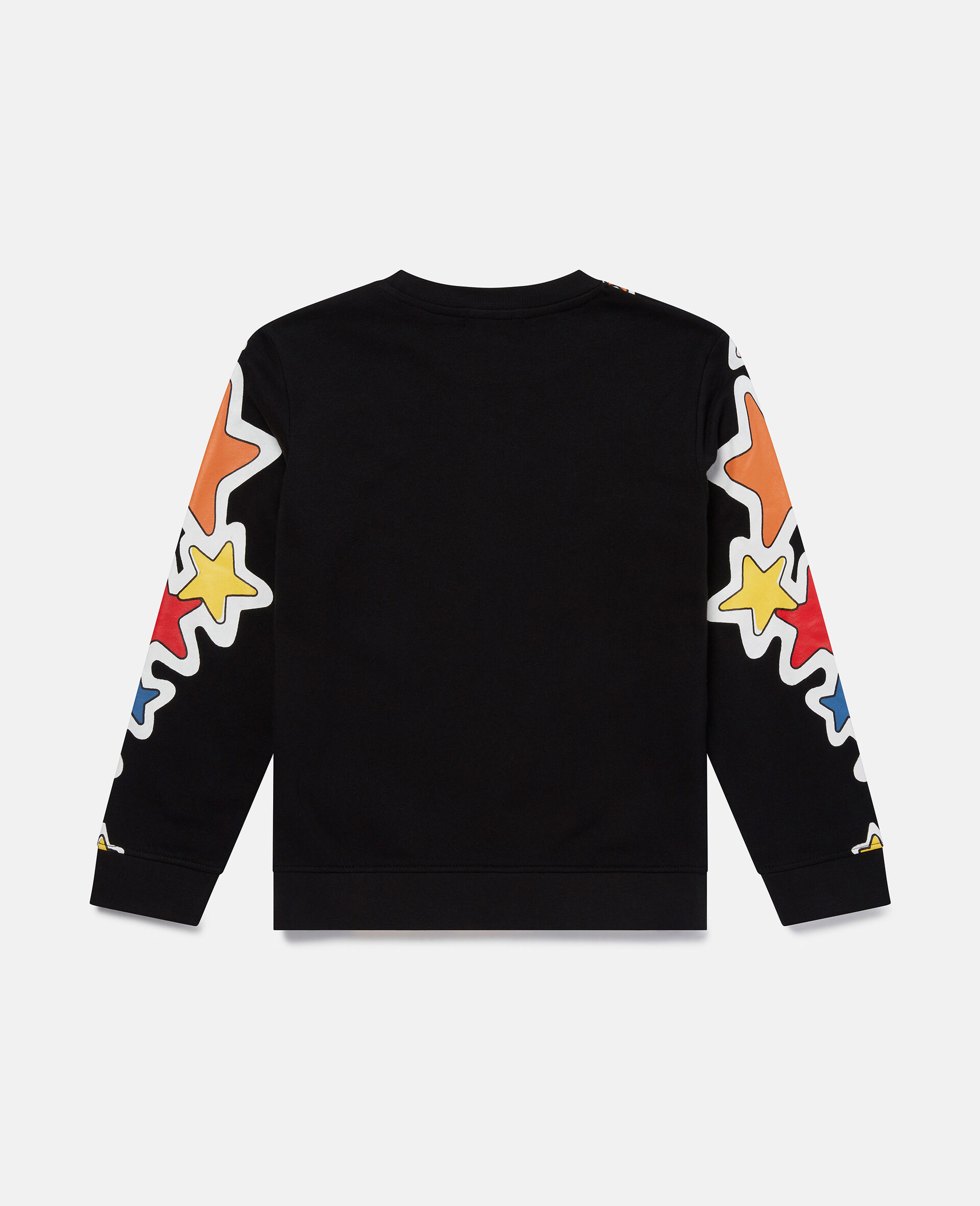 Cosmic Star Print Fleece Sweatshirt-Black-large image number 2