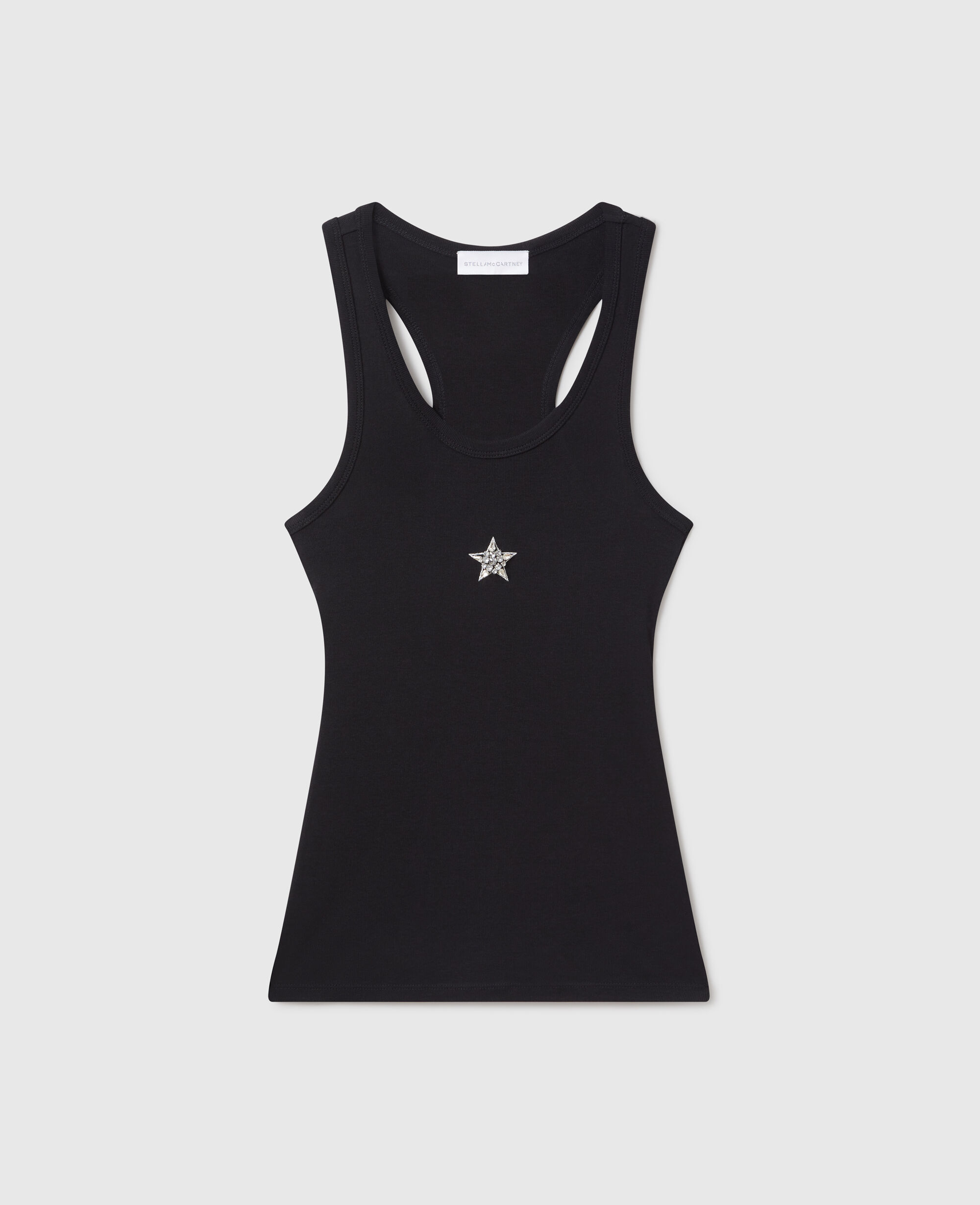 Women Pure white Crystal Star Racerback Tank Top | Stella