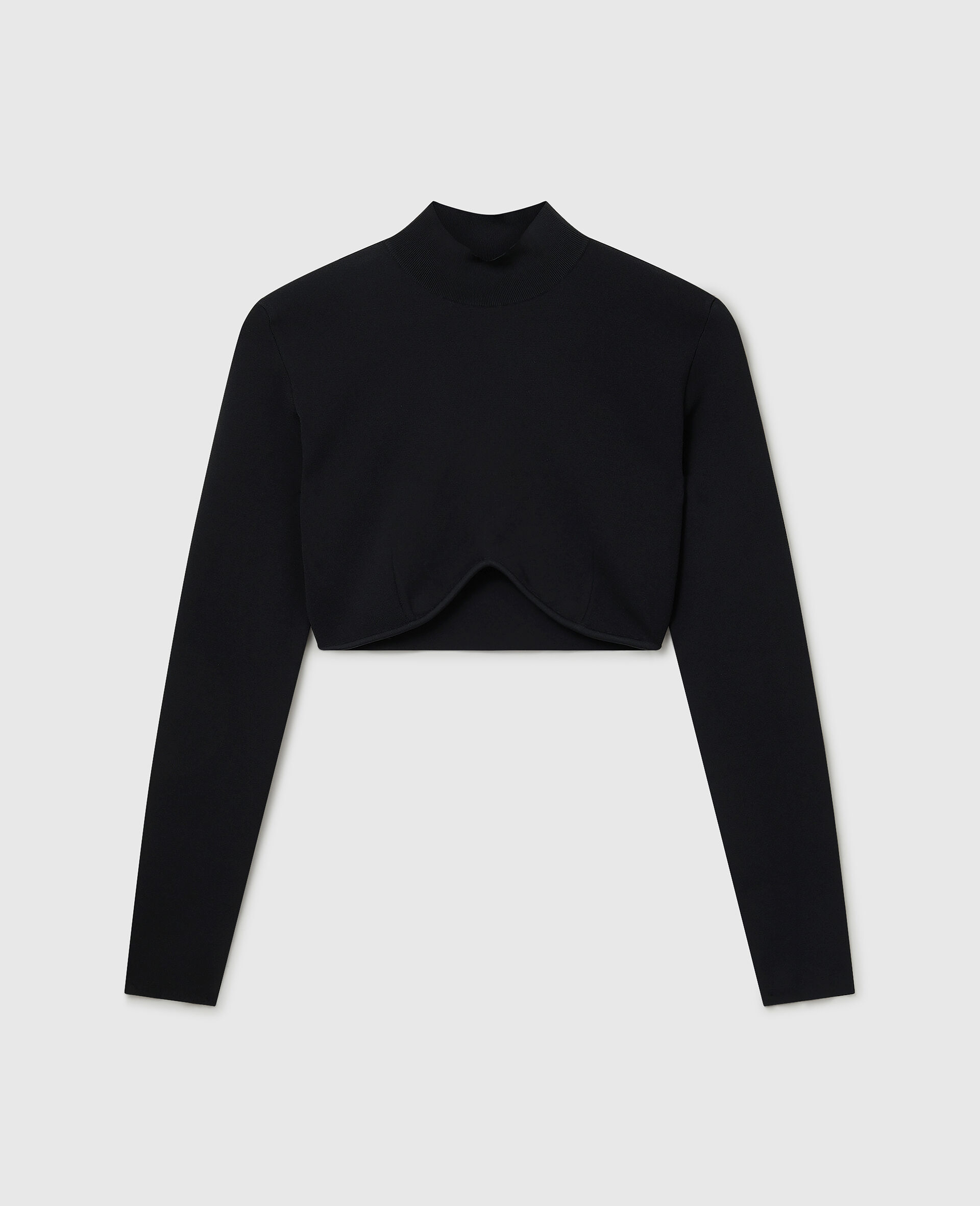 Miracle&nbsp;Long-Sleeve Compact-Knit Top-Black-large image number 0