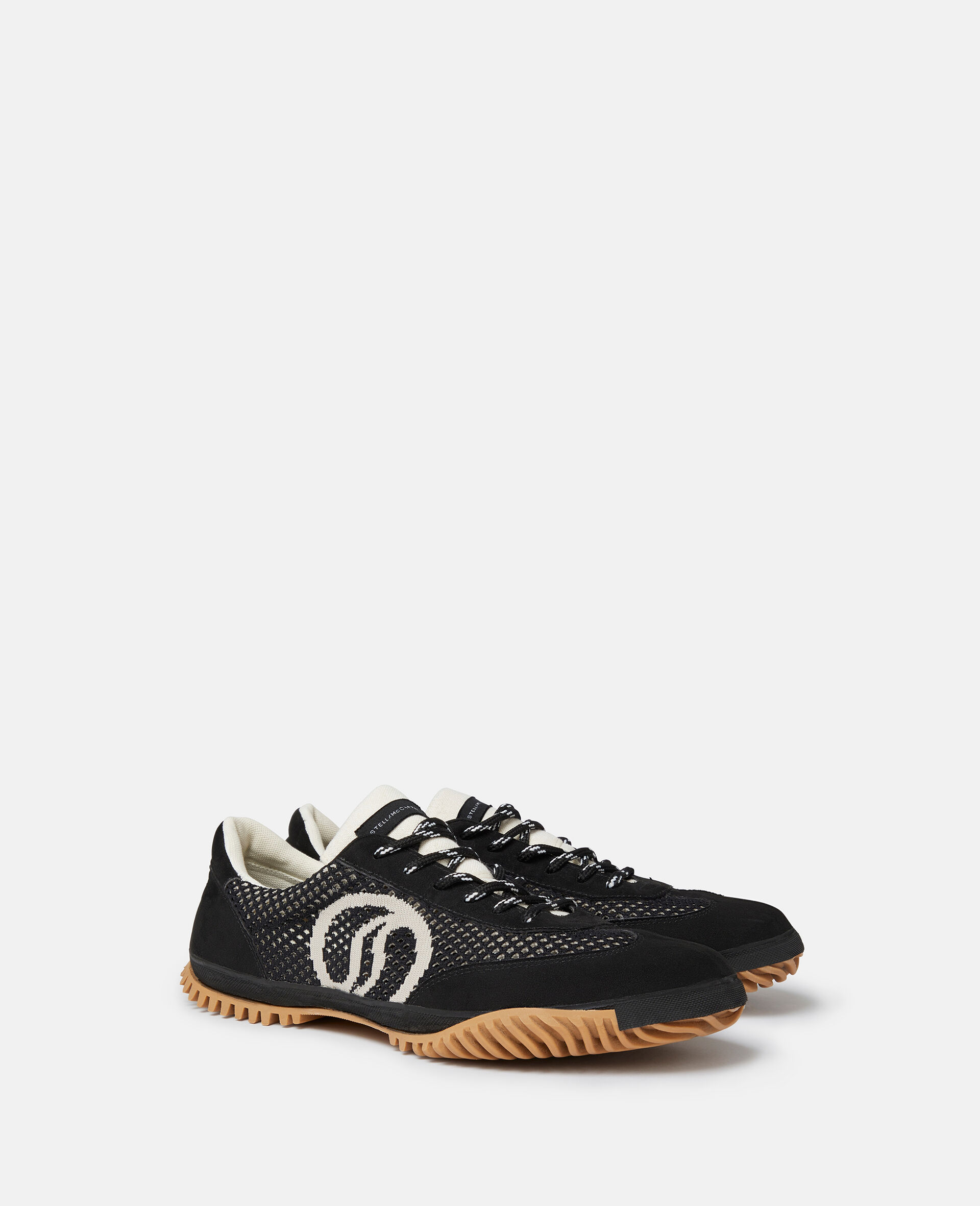 Baskets de sport avec empiecements en mesh S Wave-Noir-medium