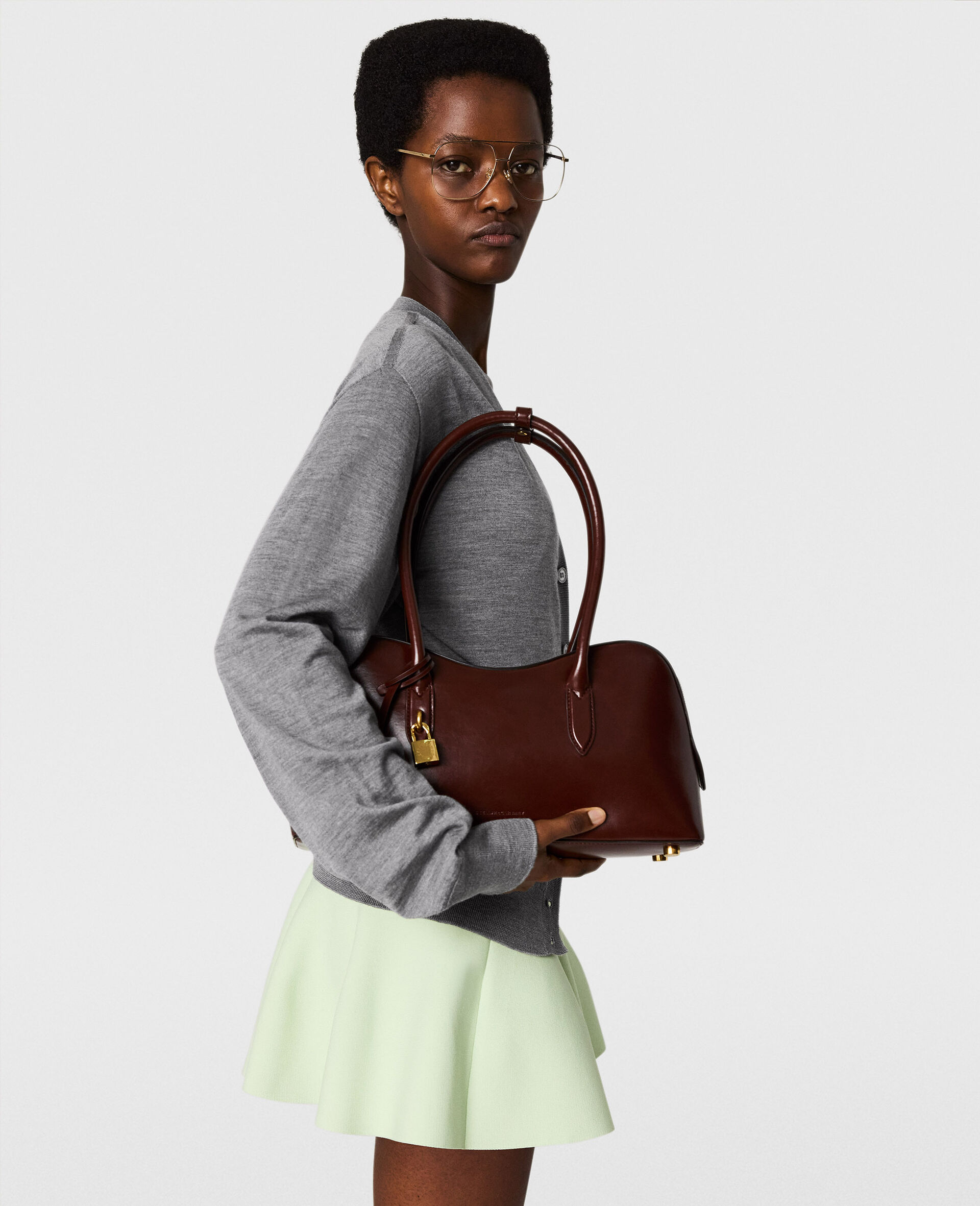 Lightweight Wool Knit Cardigan-Grey-large image number 2