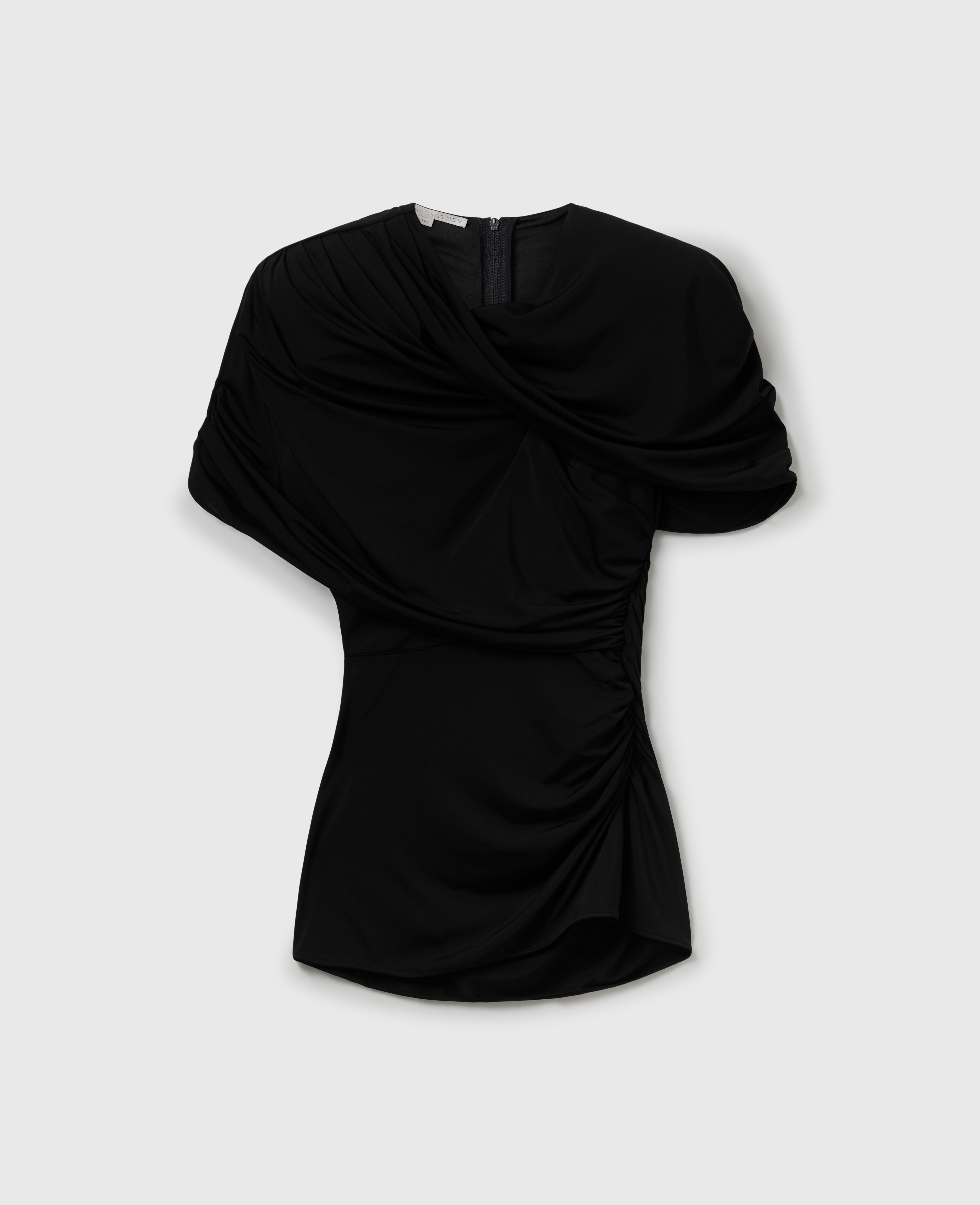 Women Black Layered Wrap Top | Stella McCartney US