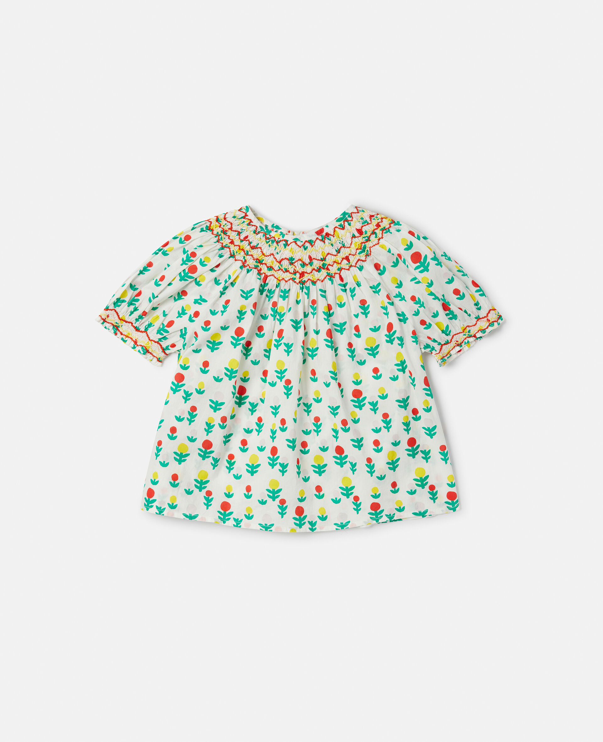 Haut a smocks imprime fleurs dreamy-Blanc-large image number 0