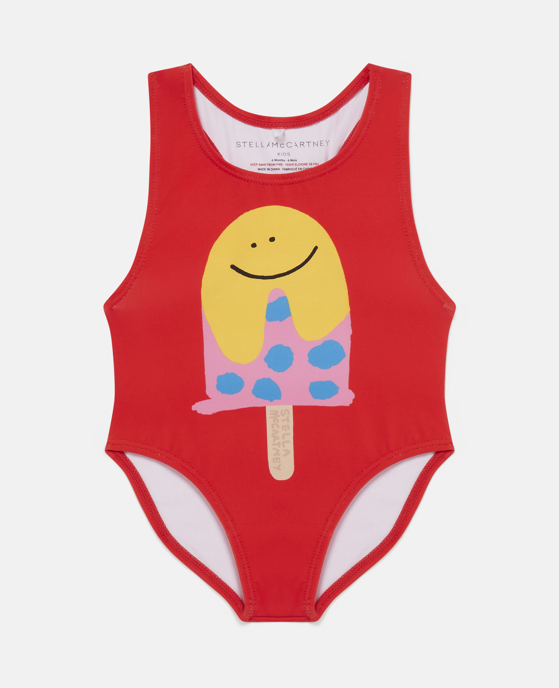Ice Lolly Print Swimsuit-Red-large