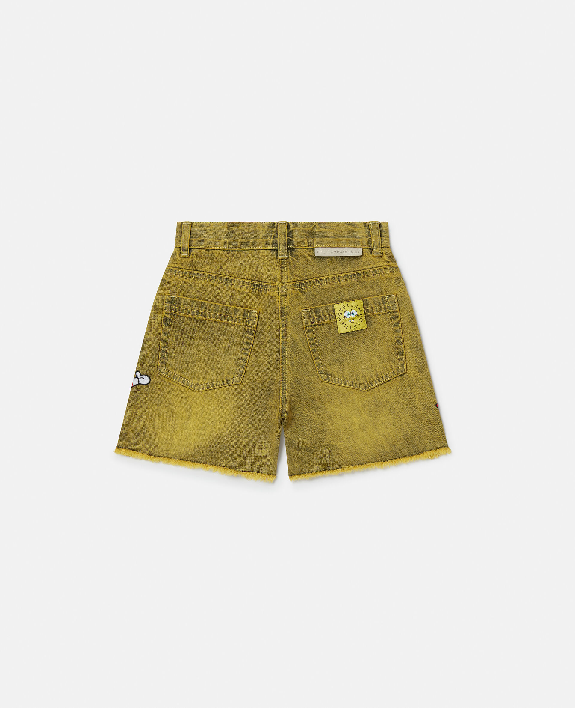 SpongeBob Graphic Denim Shorts-Yellow-large SpongeBob Graphic Denim Shorts-Yellow-large image number 2