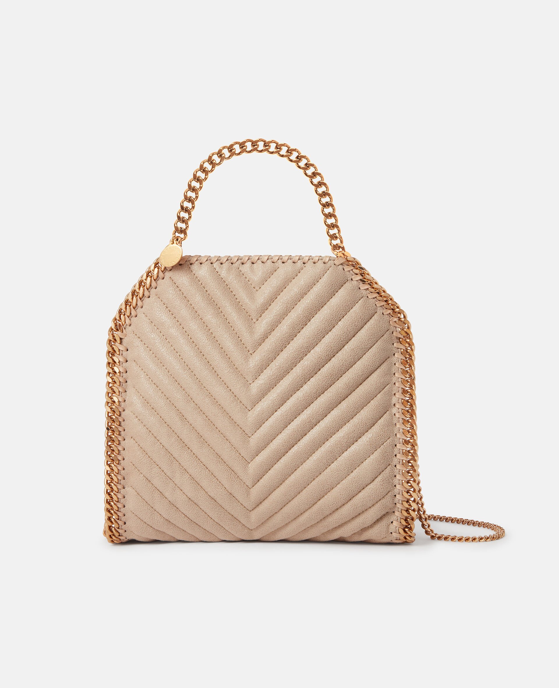 Falabella Chevron Quilted Mini Tote Bag-Beige-large image number 0