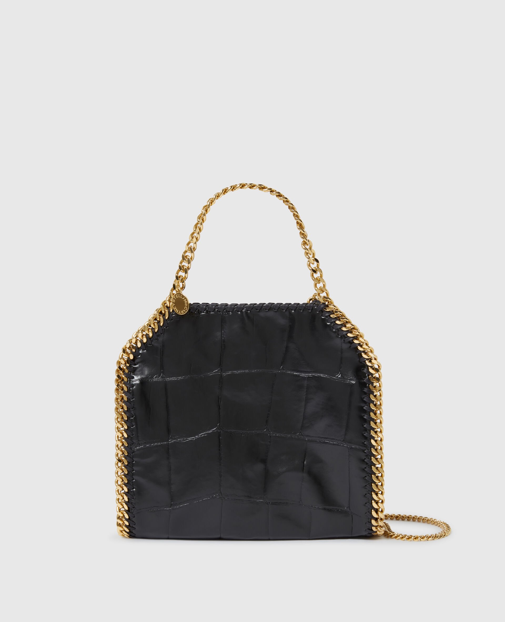 Falabella Crocodile-Embossed Mini Tote-Black-medium