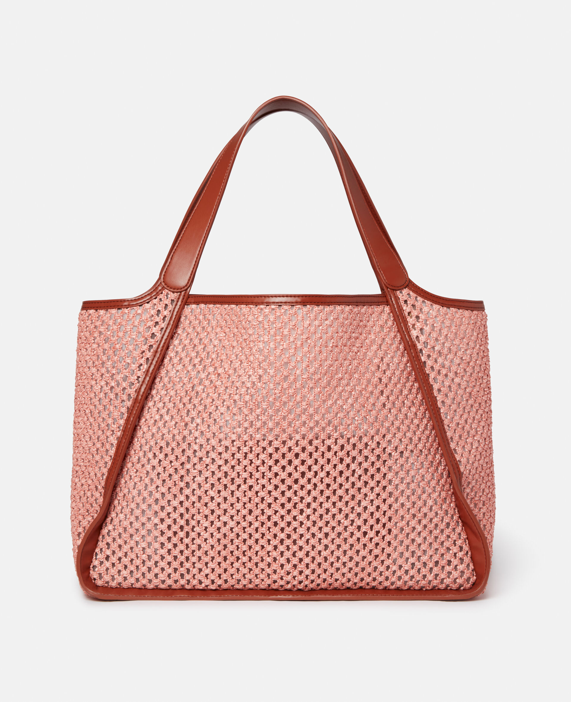 Stella Logo Raffia Tote Bag-Red-large image number 3