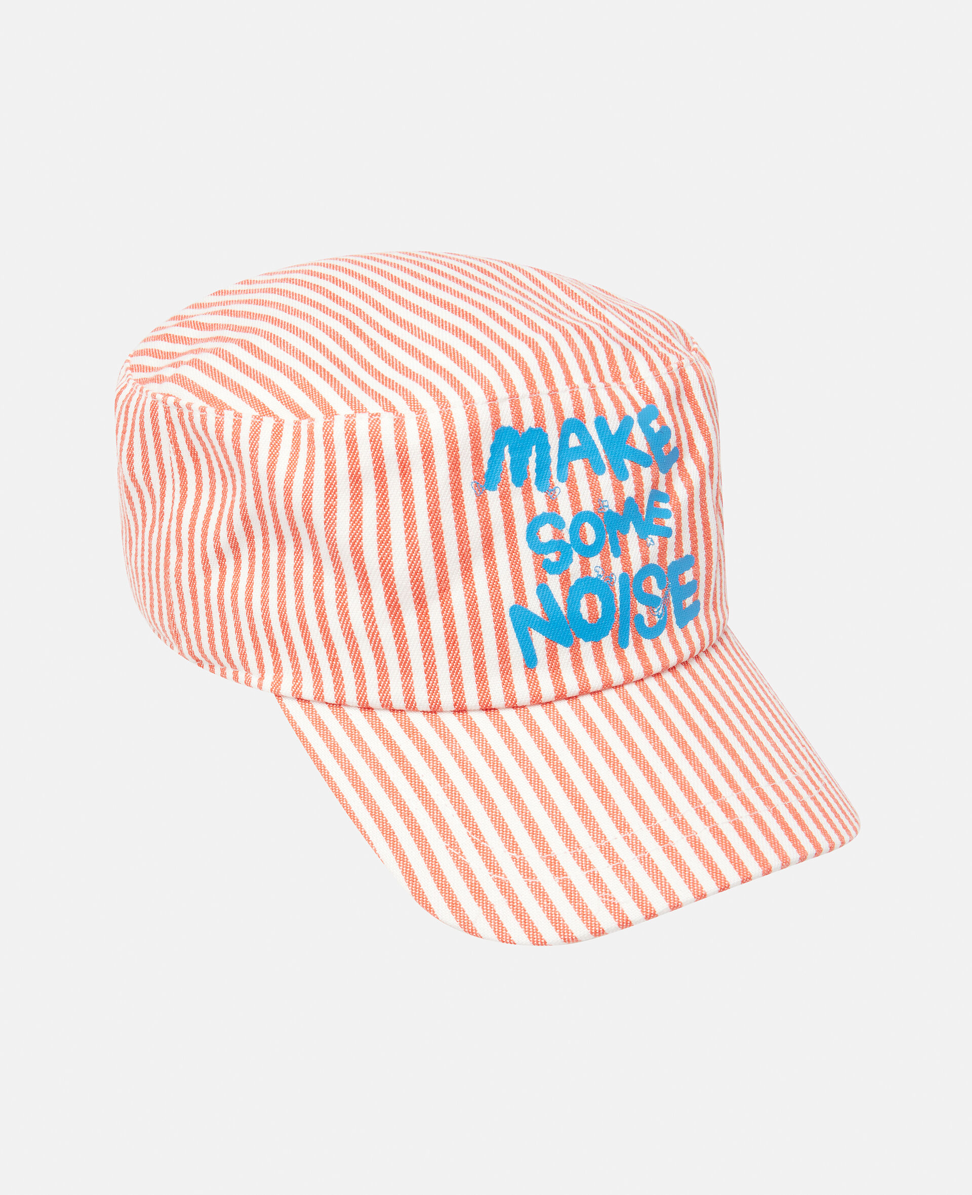 'Make Some Noise' Striped Baseball Cap-Multicolour-large image number 1
