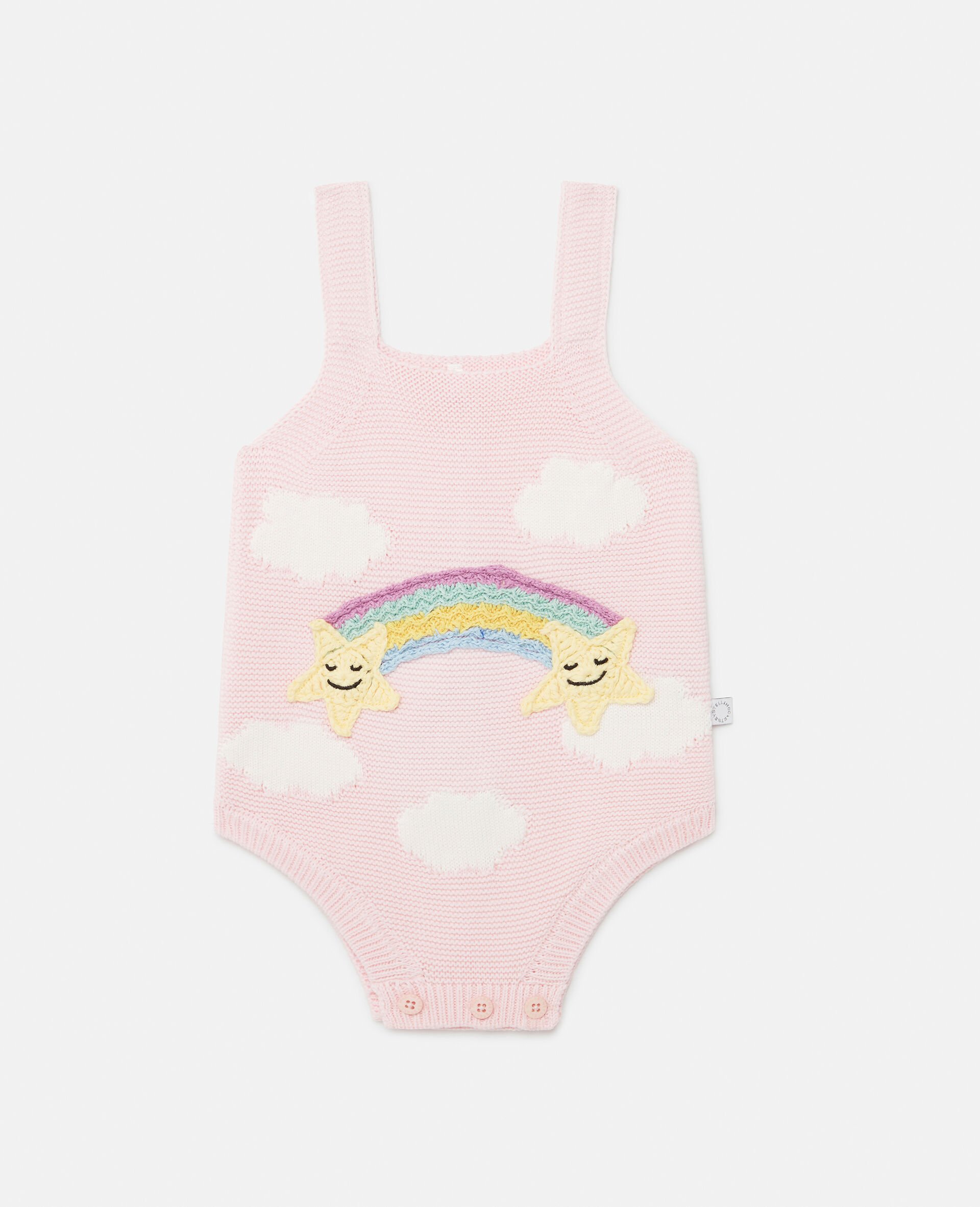 Star Embroidered Romper-Pink-medium