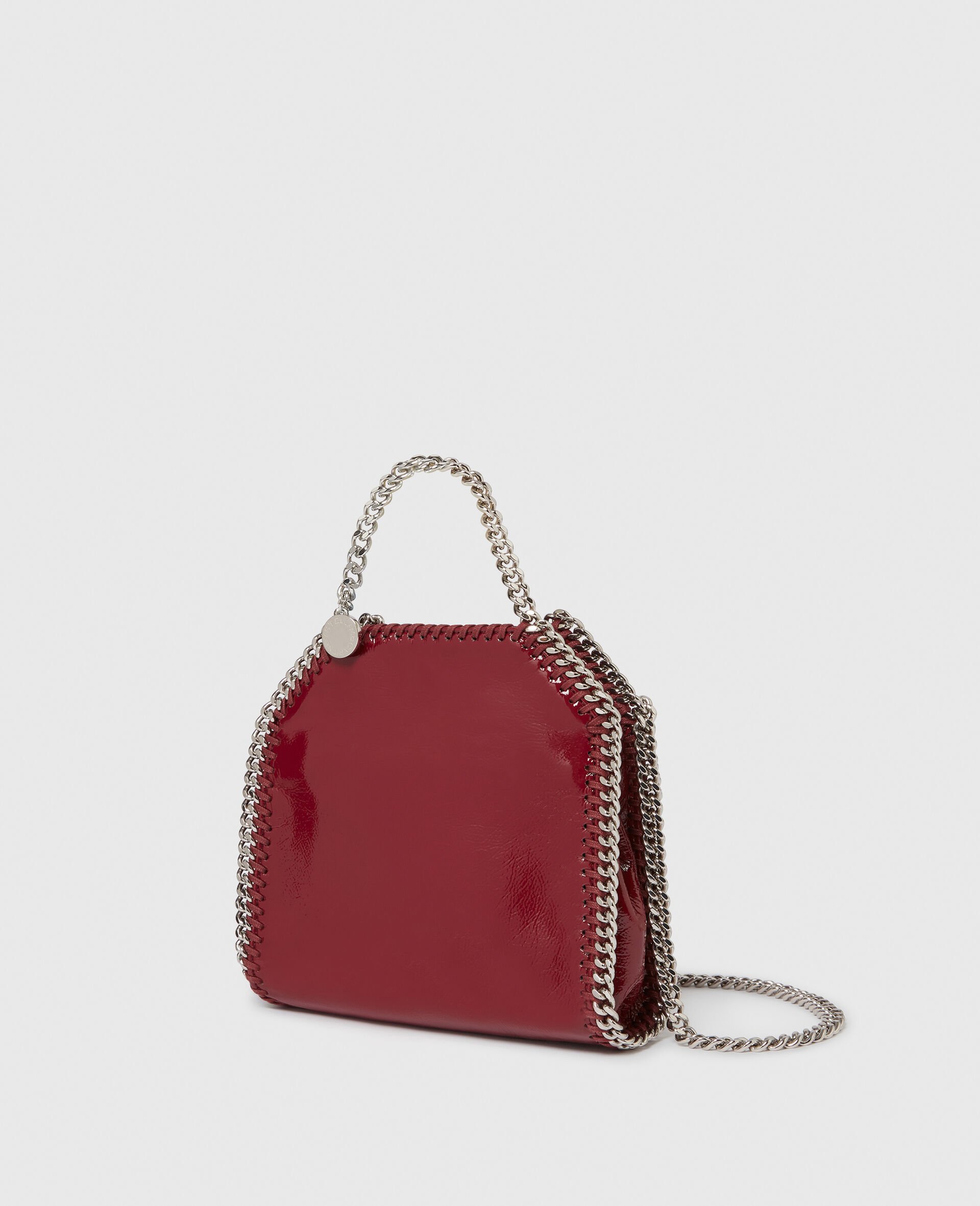 Falabella Tiny Tote Crinkled Patent Bag-Burgundy-large image number 1