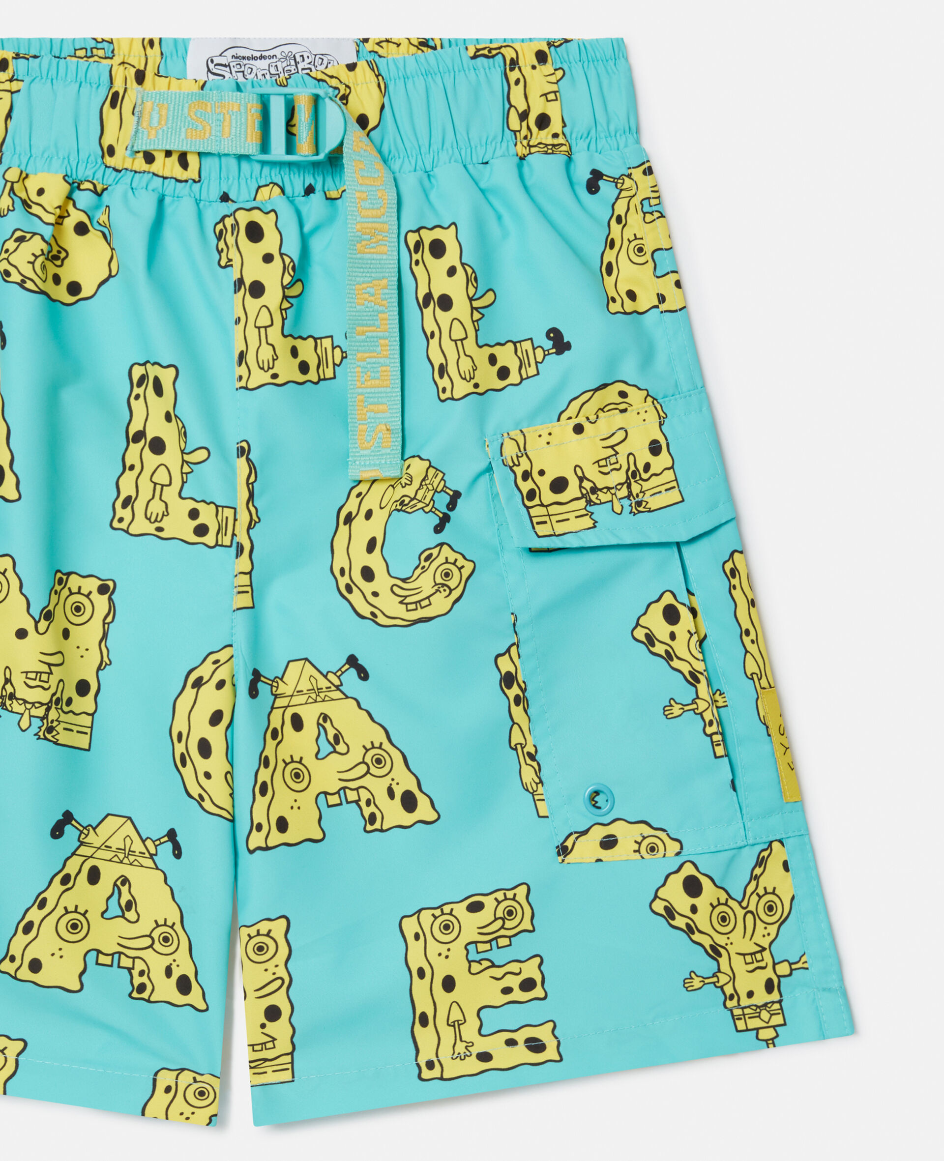 SpongeBob Graphic Swim Shorts-Blue-large image number 3