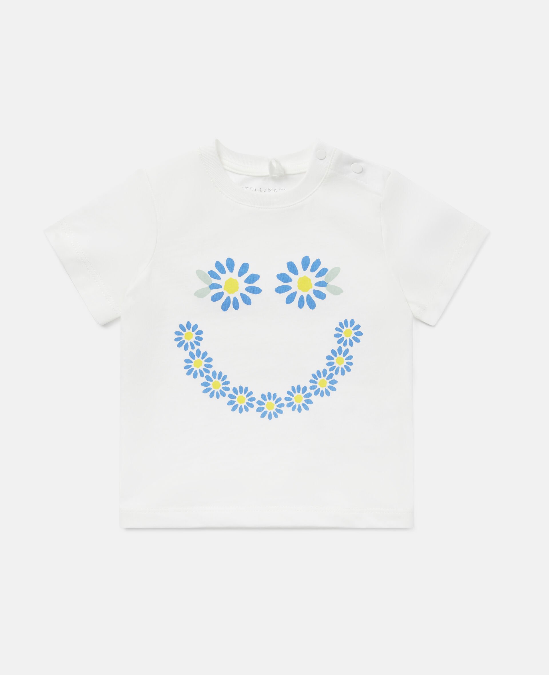 Smile Daisies Cotton T-Shirt-White-large image number 0
