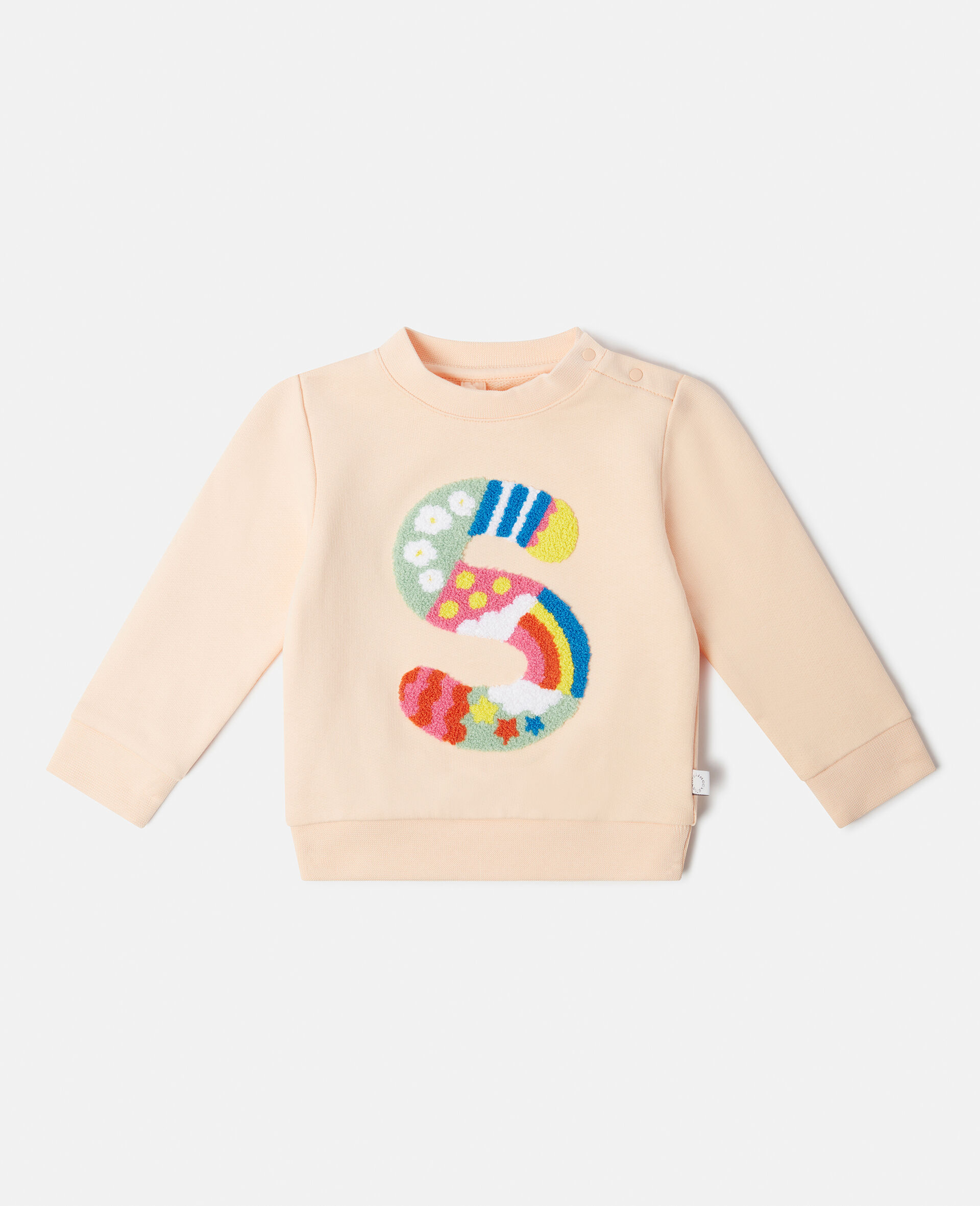 'S' Embroidery Sweatshirt-Pink-large image number 0