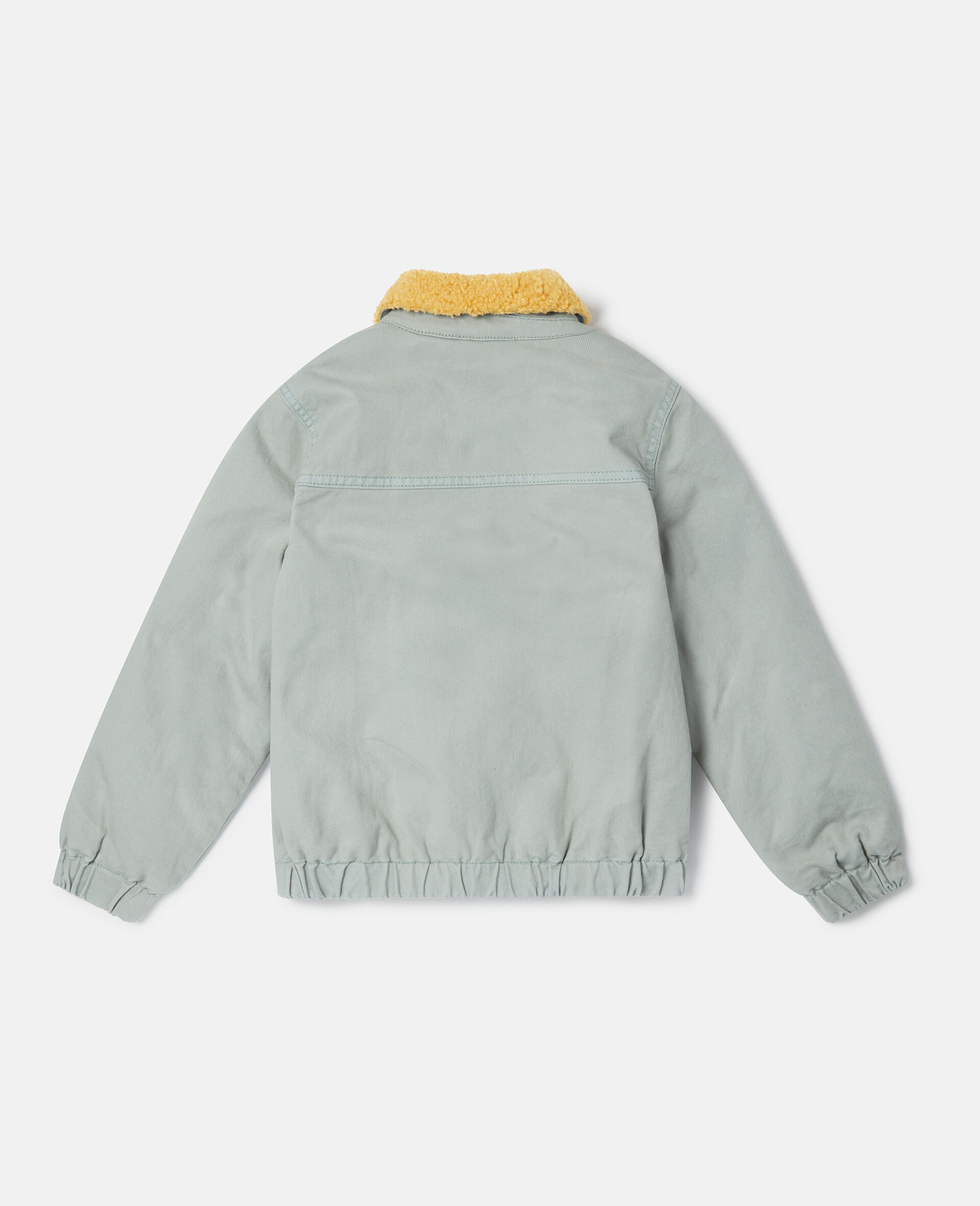 Jacke mit Plüschkragen und Badge-Applikation-Grün-large image number 2