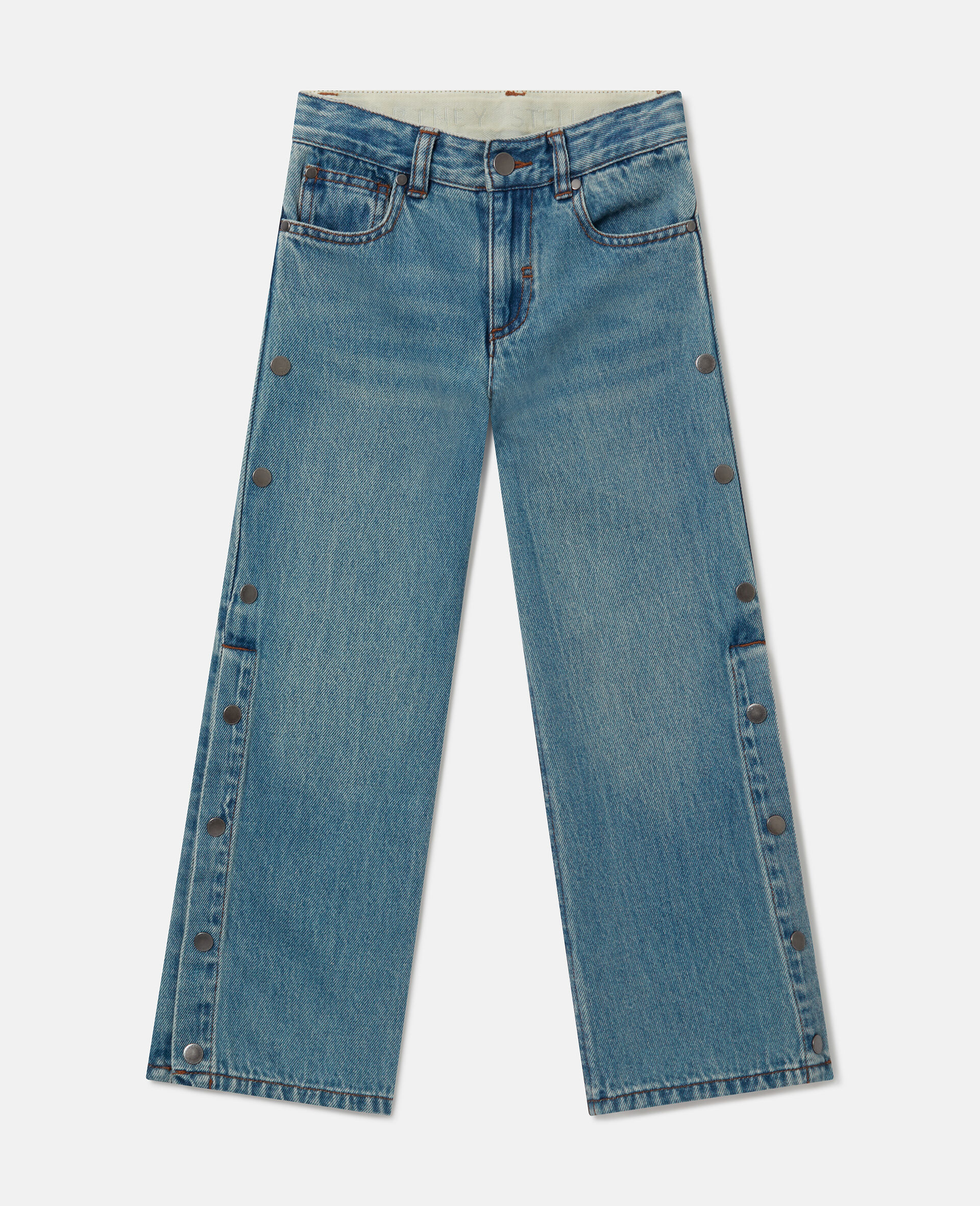 Straight-Leg Denim Jeans-Blue-medium
