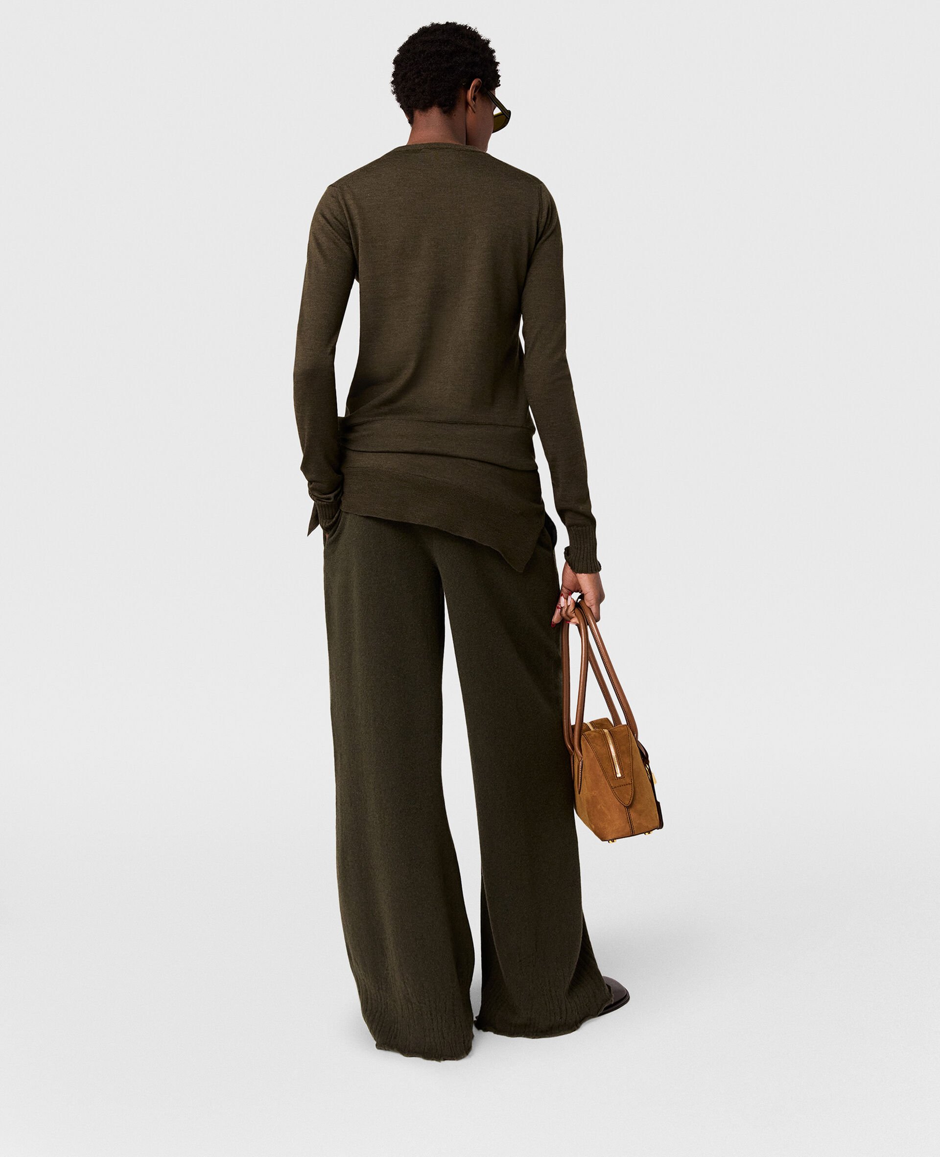 Knit Straight-Leg Trousers-Green-large Knit Straight-Leg Trousers-Green-large image number 3