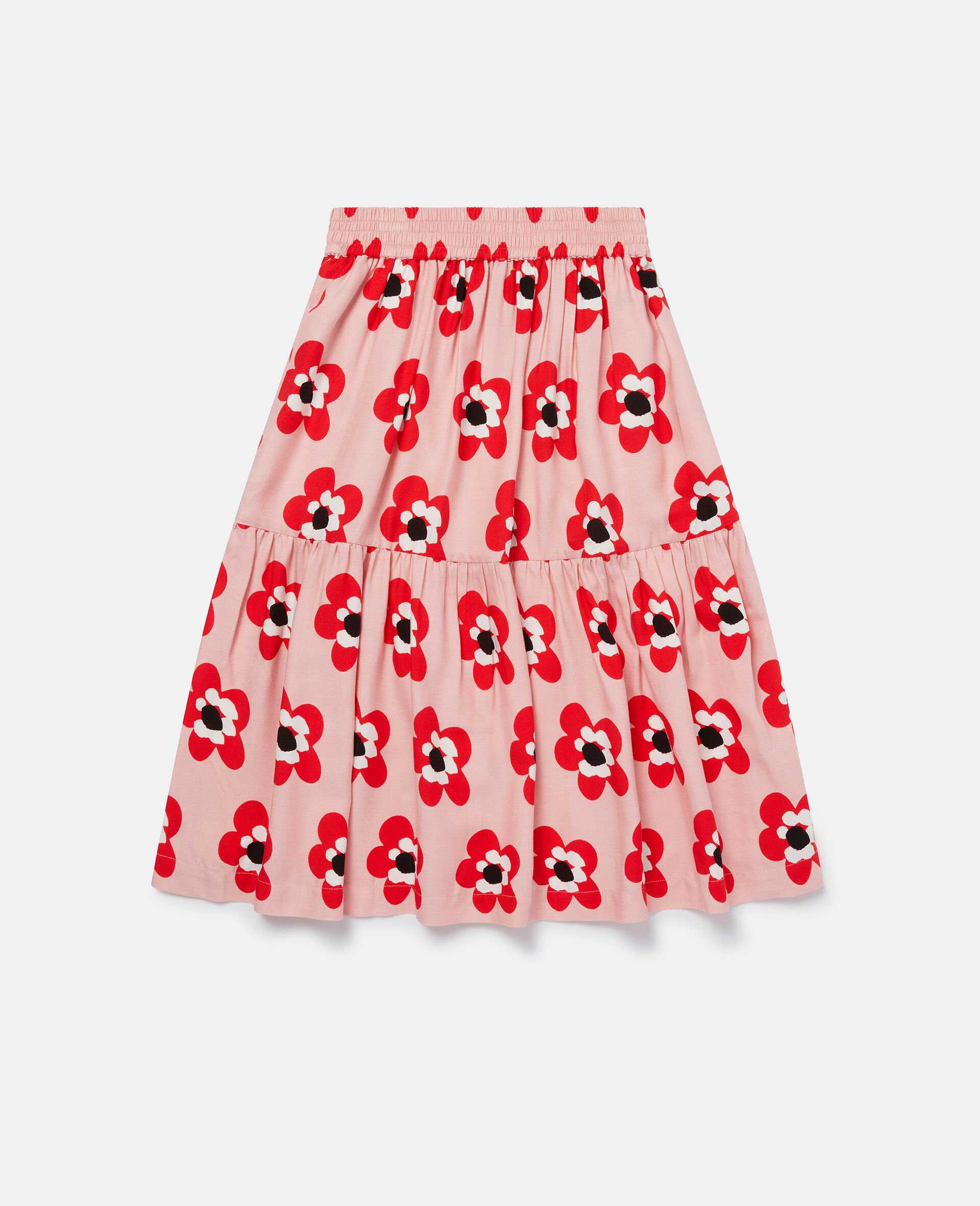 Graphic Flower Print Twill Skirt-Pink-large image number 2