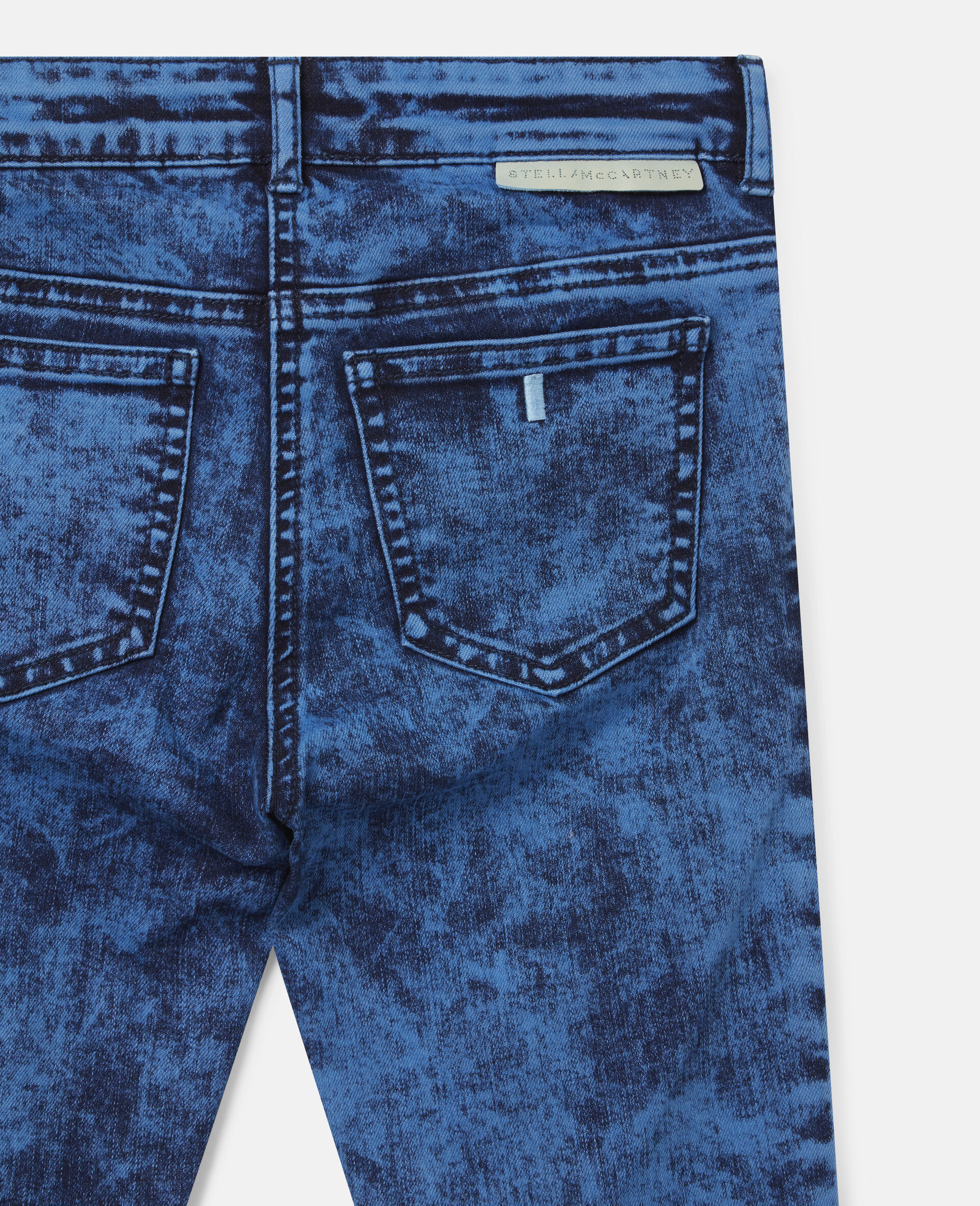 Acid Dye Wash Denim Pants -Blue-large image number 2